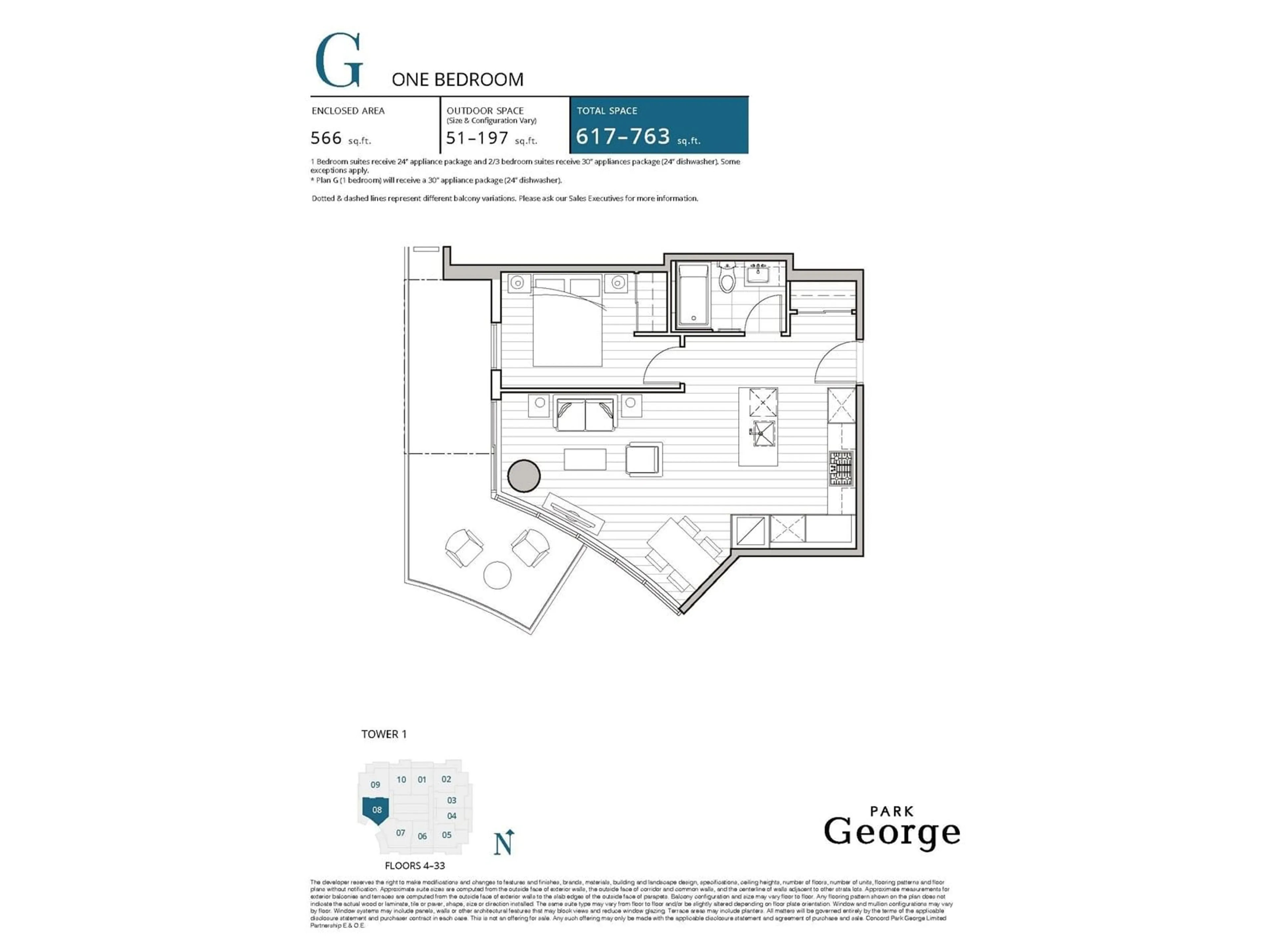 Floor plan for 2608 - 13768 100, Surrey British Columbia V3T0V2