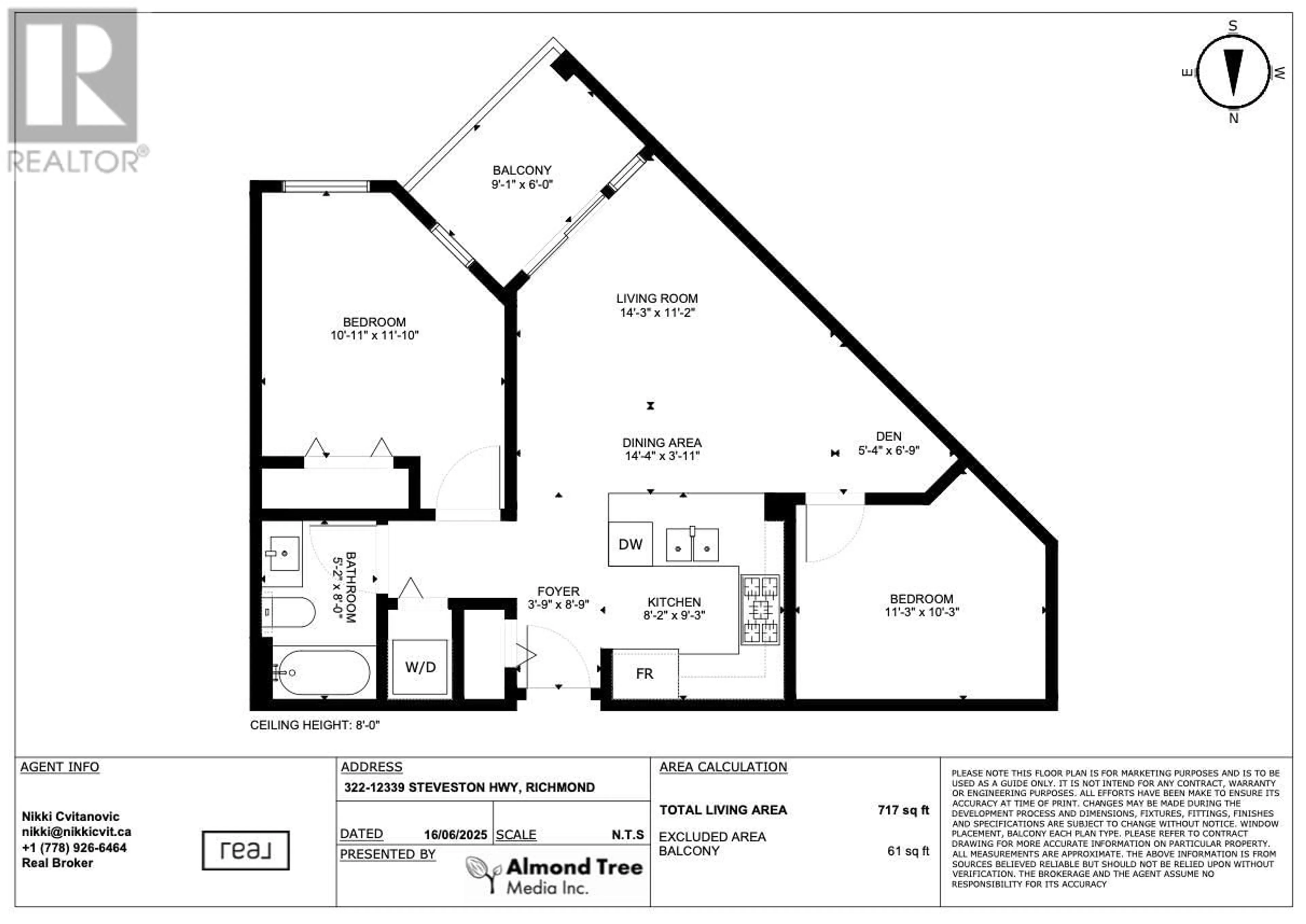 Floor plan for 322 - 12339 STEVESTON HIGHWAY, Richmond British Columbia V6W0B4