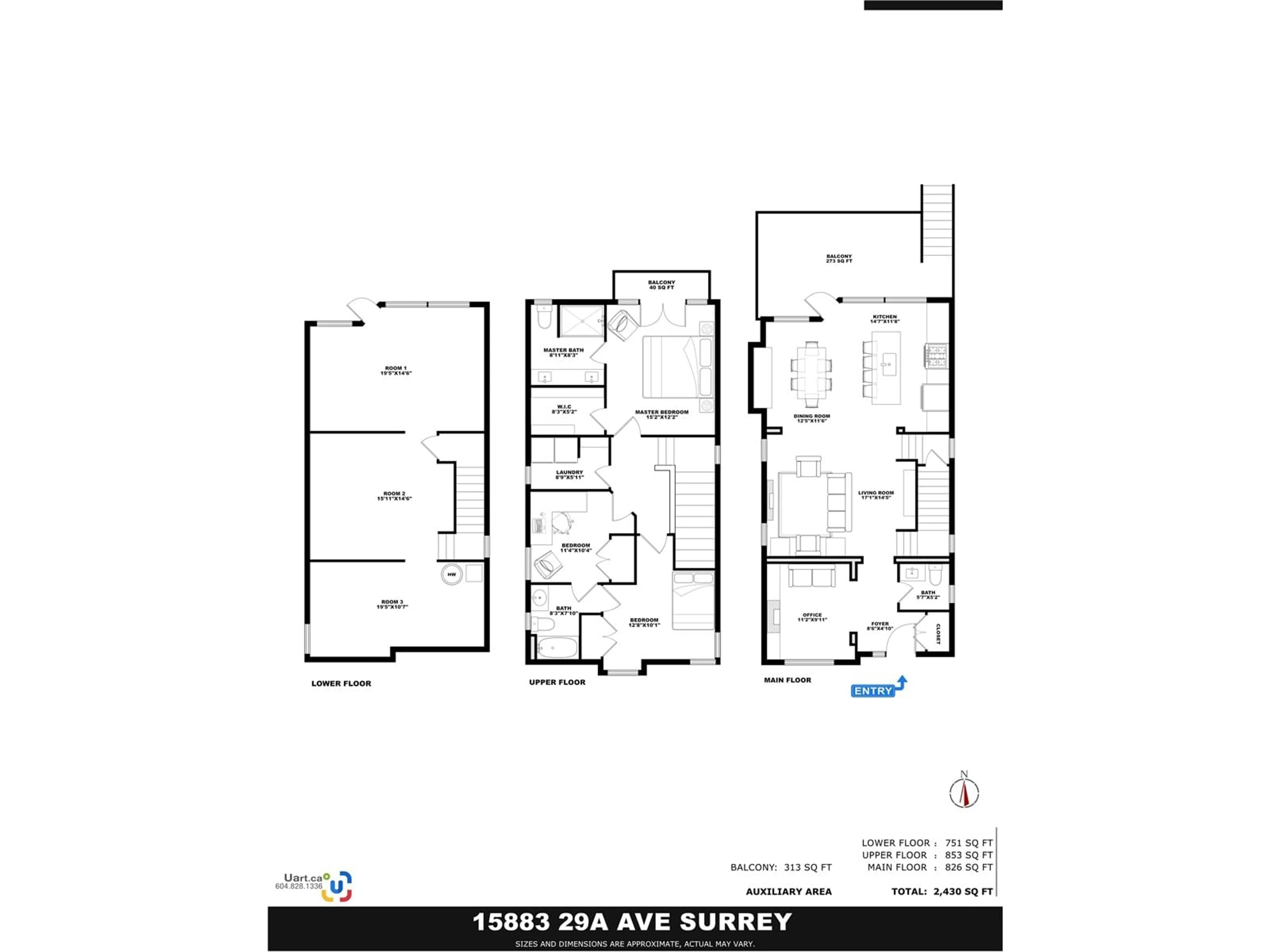 Floor plan for 15883 29A, Surrey British Columbia V3S0E5