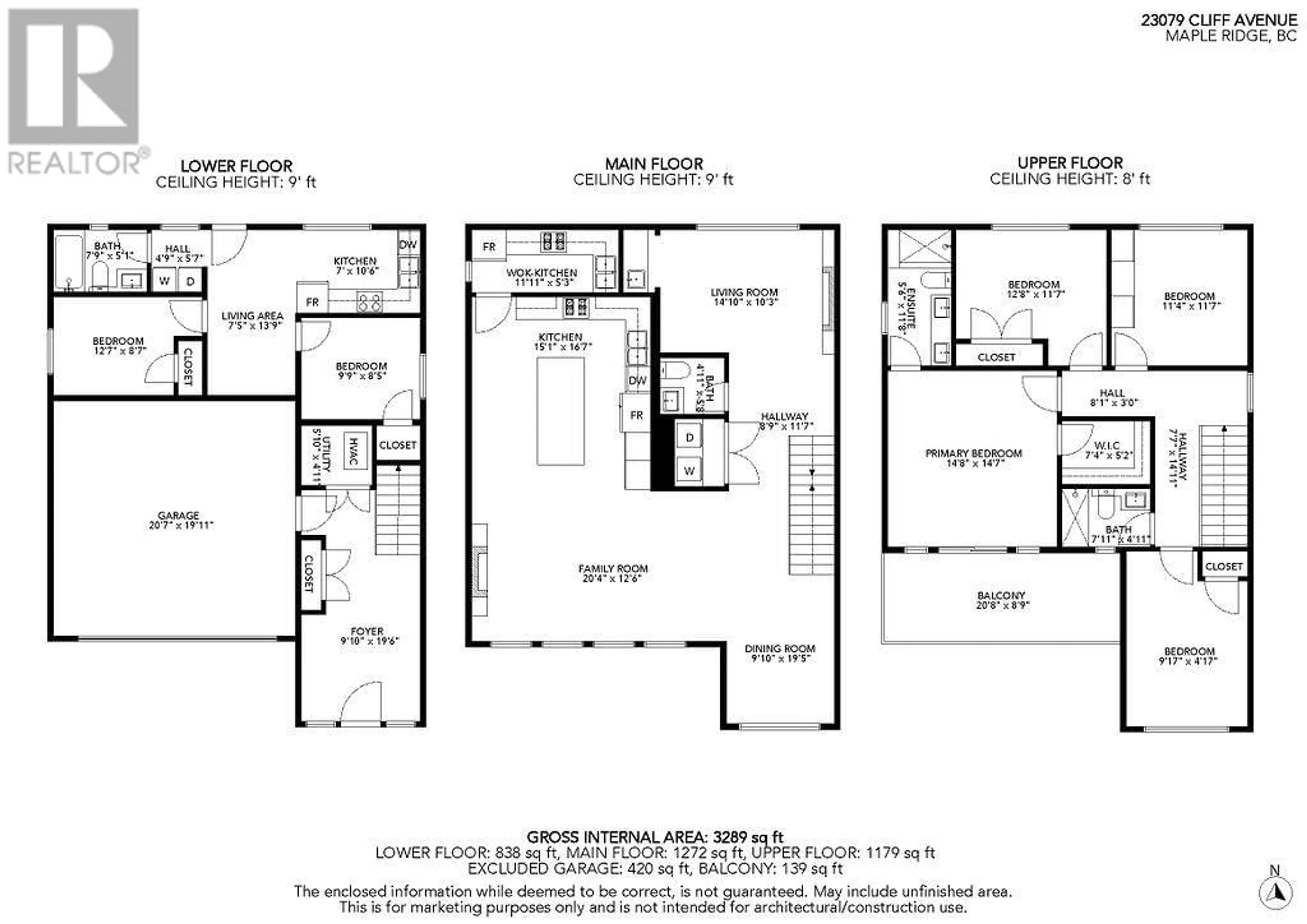 Floor plan for 23079 CLIFF AVENUE, Maple Ridge British Columbia V2X3L9