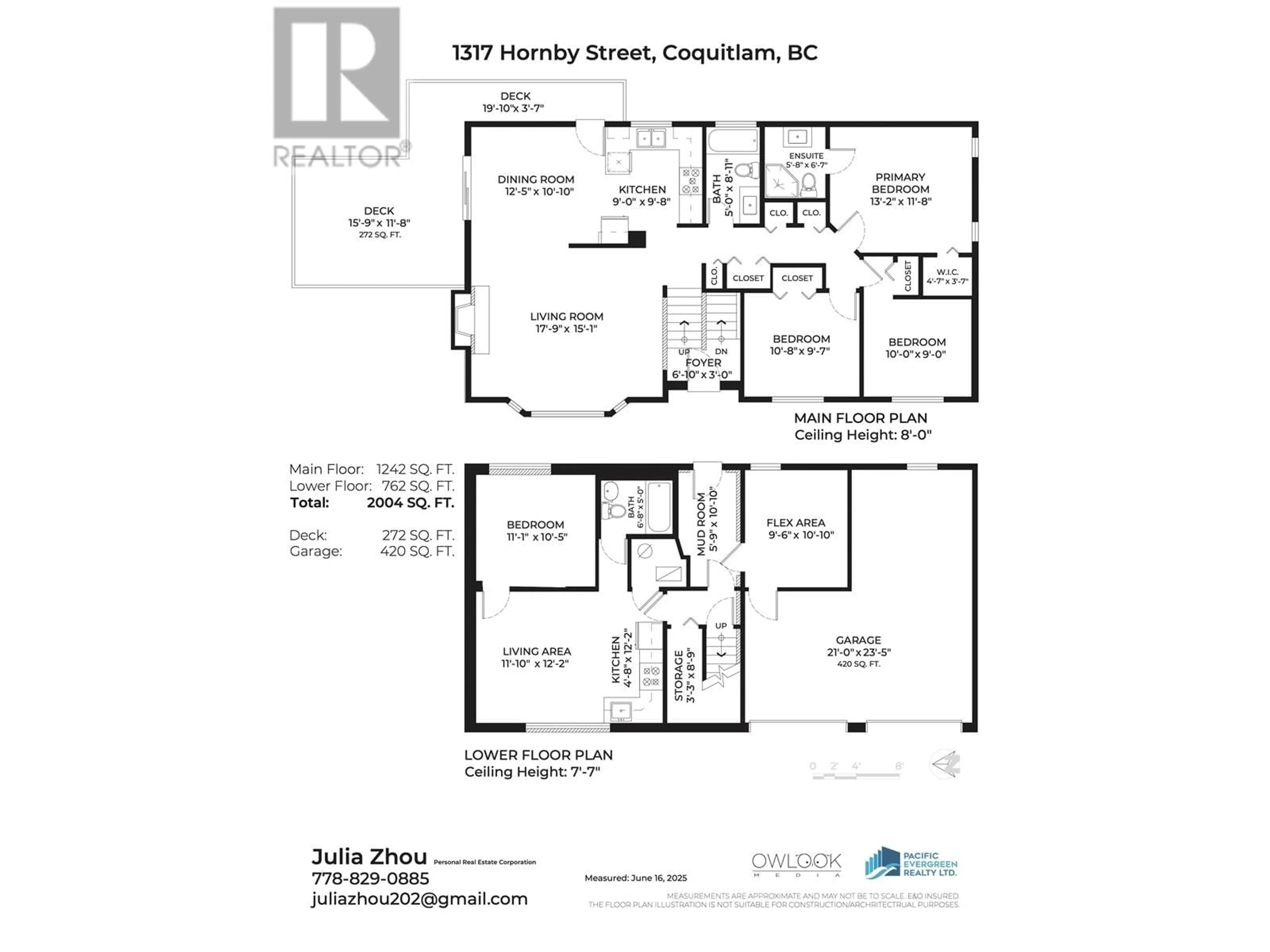 Floor plan for 1317 HORNBY STREET, Coquitlam British Columbia V3E1V3