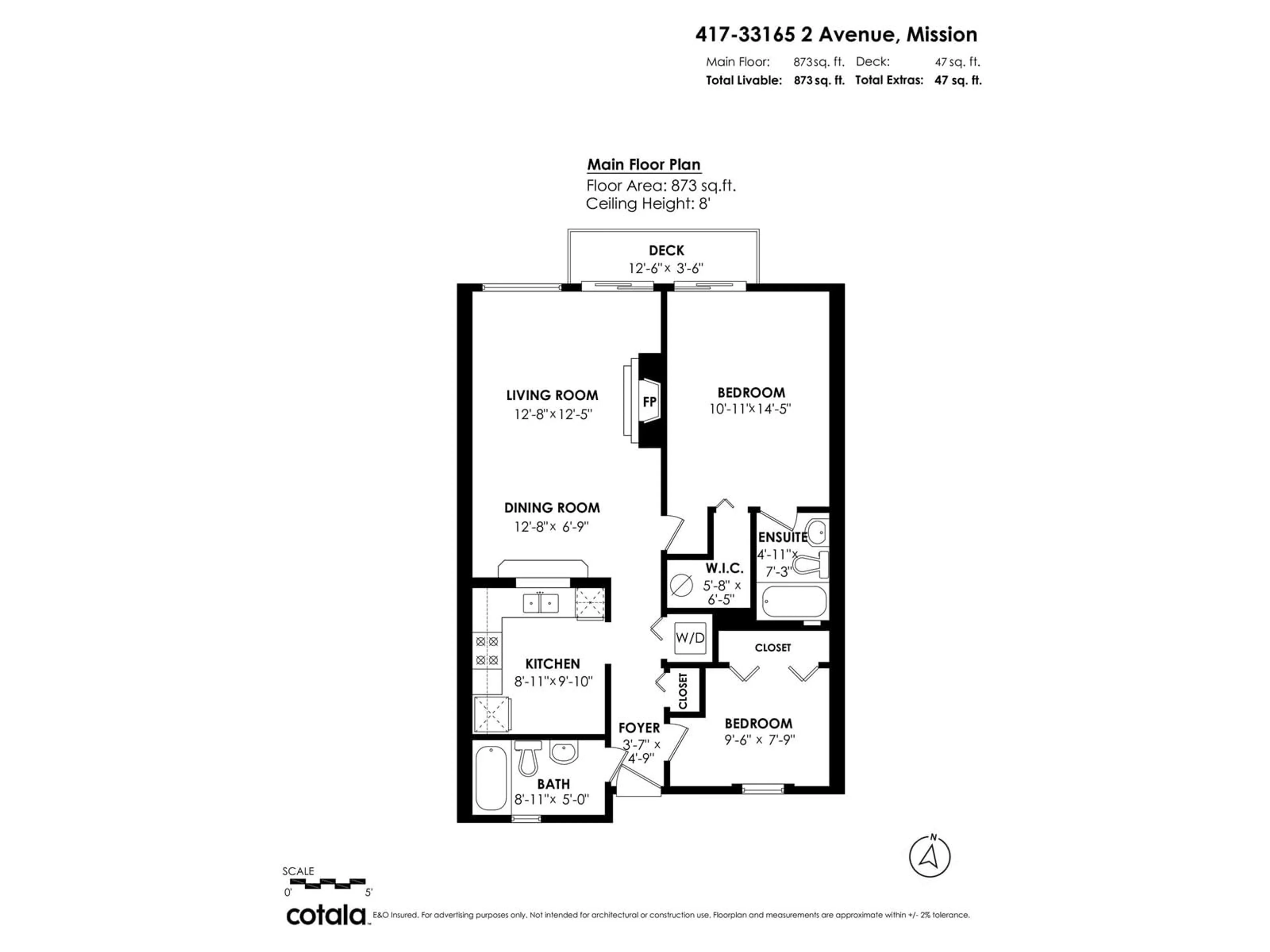 Floor plan for 417 - 33165 2ND, Mission British Columbia V2V6T8