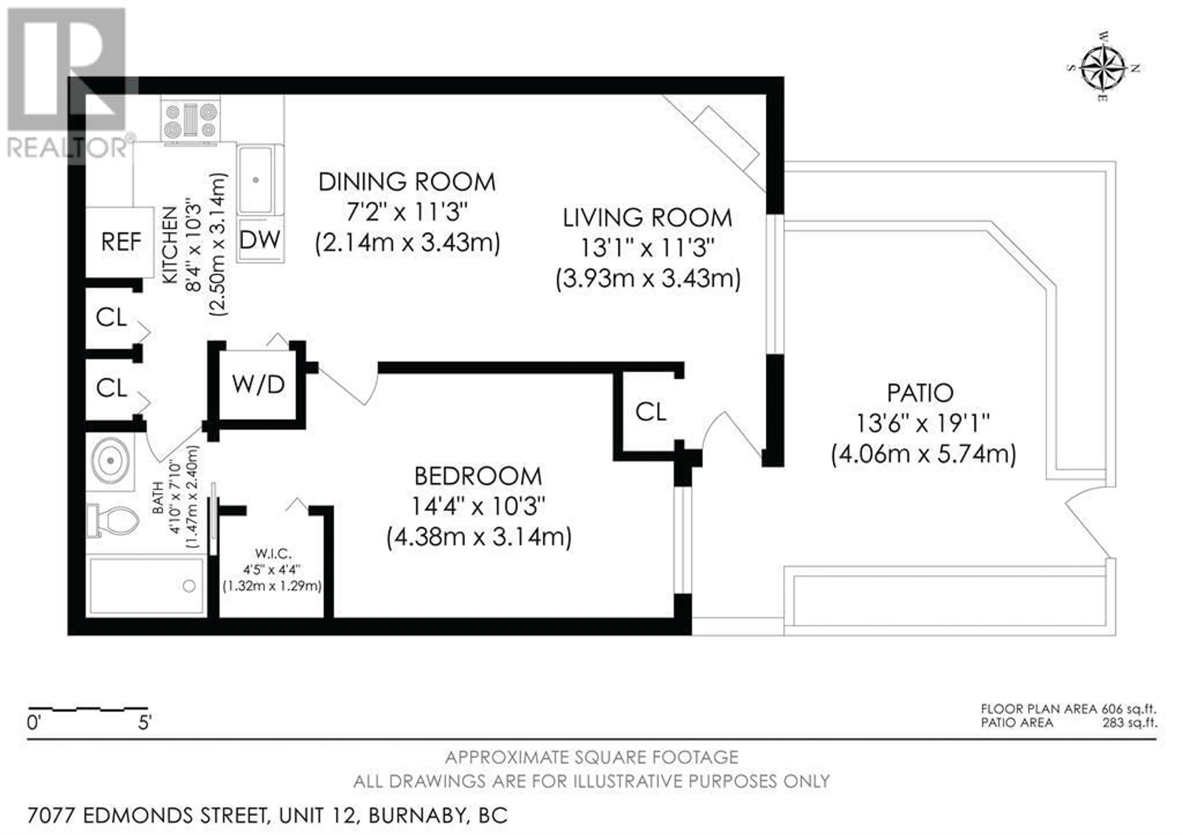 Floor plan for 12 - 7077 EDMONDS STREET, Burnaby British Columbia V3N1A3