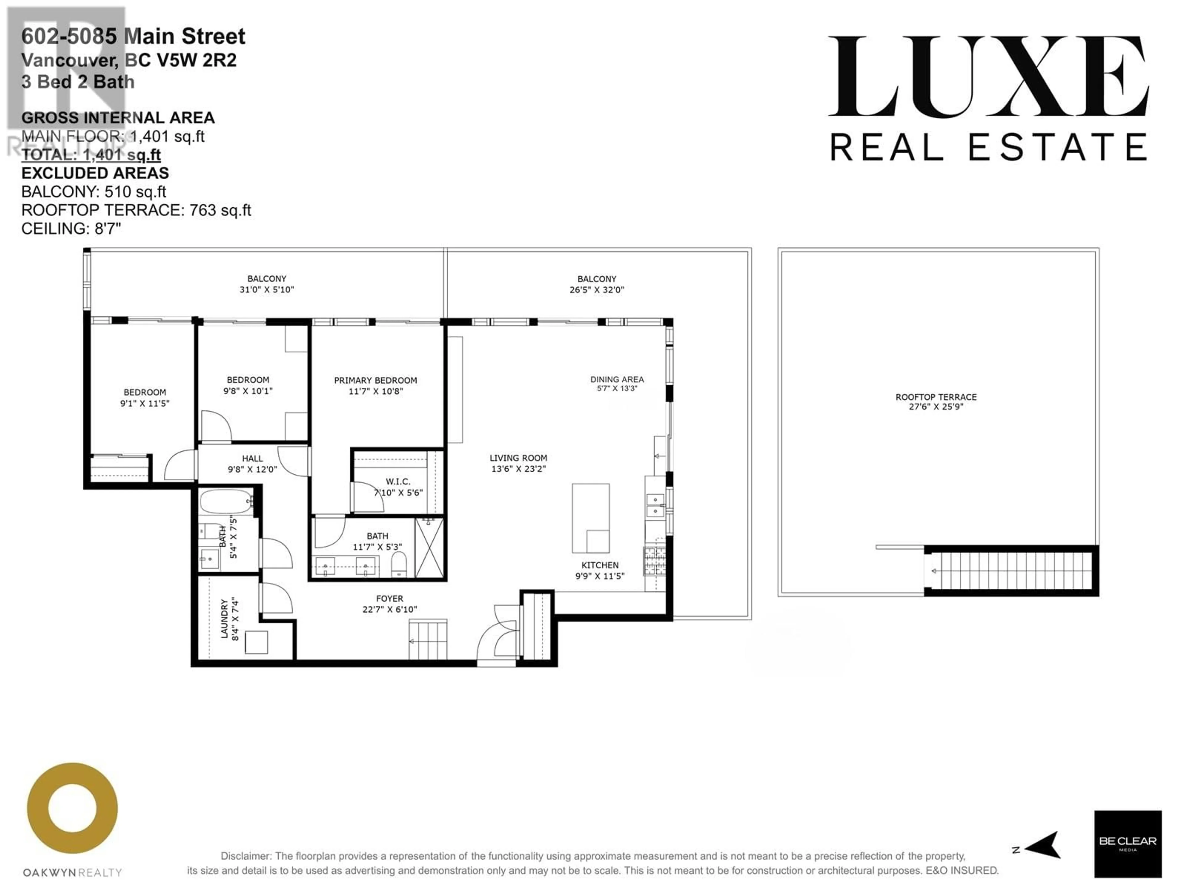 Floor plan for 602 - 5085 MAIN STREET, Vancouver British Columbia V5W2R2