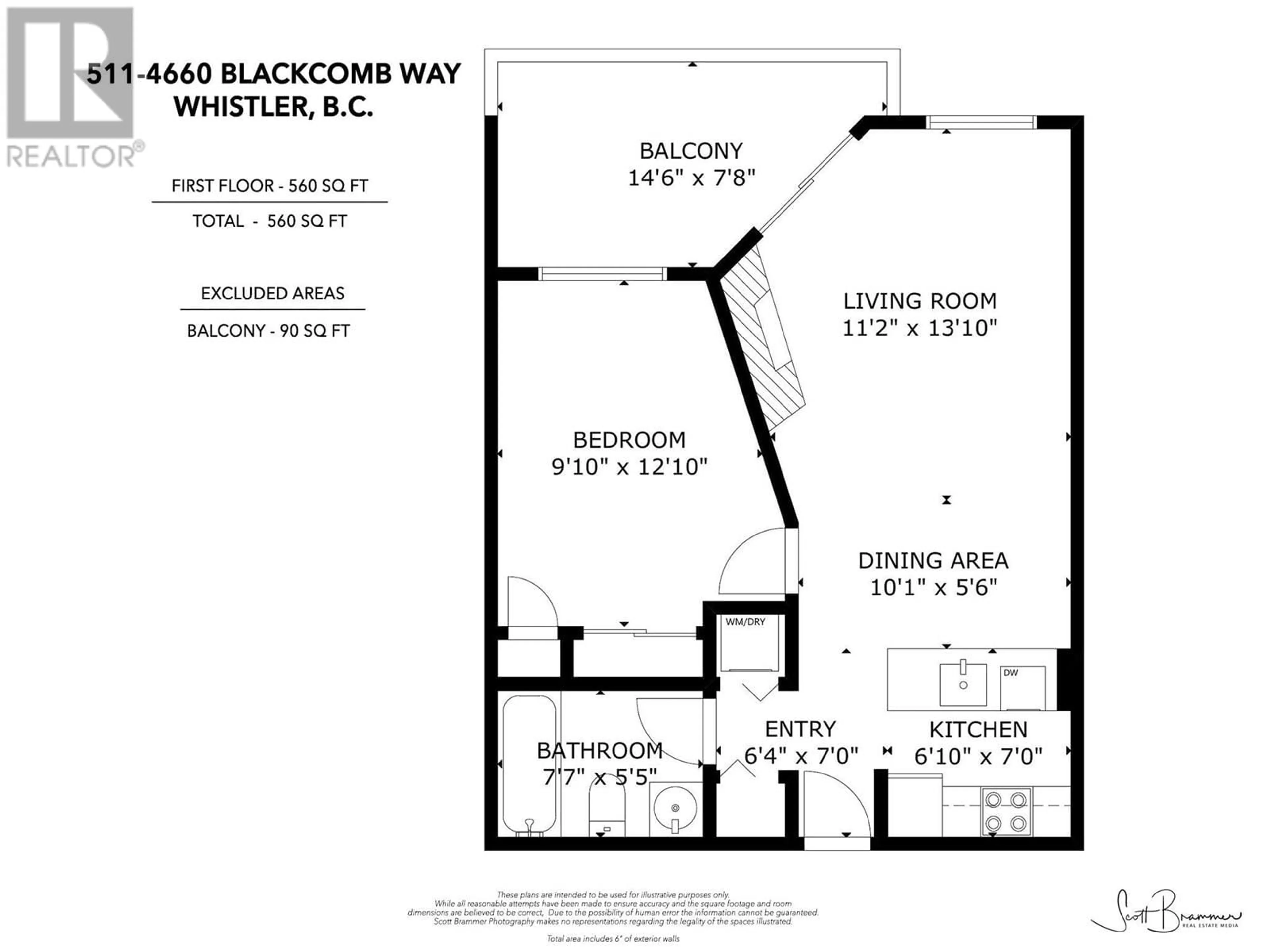 Floor plan for 511 - 4660 BLACKCOMB WAY, Whistler British Columbia V0N1B4