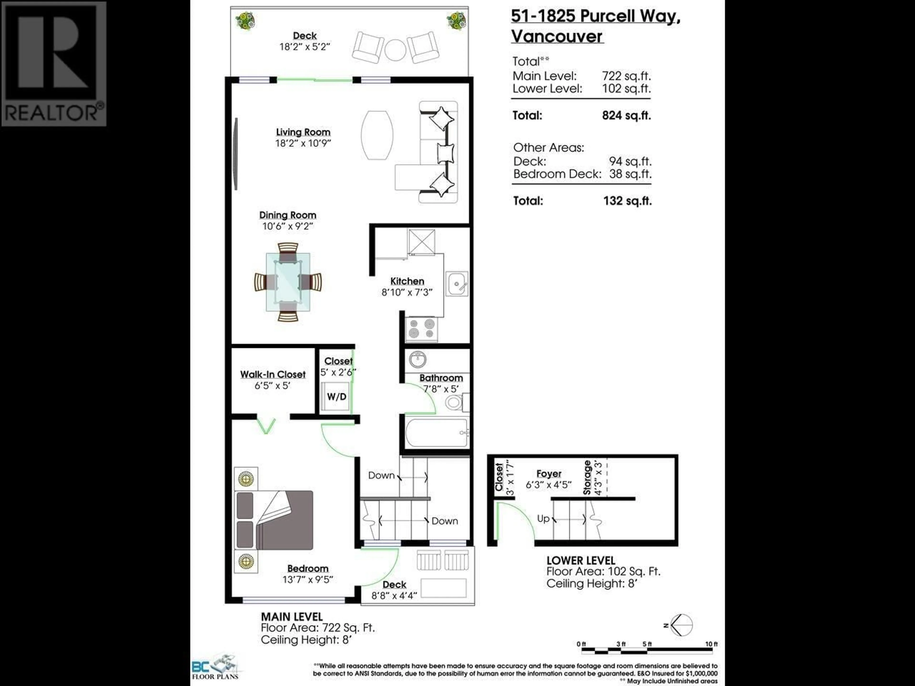 Floor plan for 51 - 1825 PURCELL WAY, North Vancouver British Columbia V7J3H4