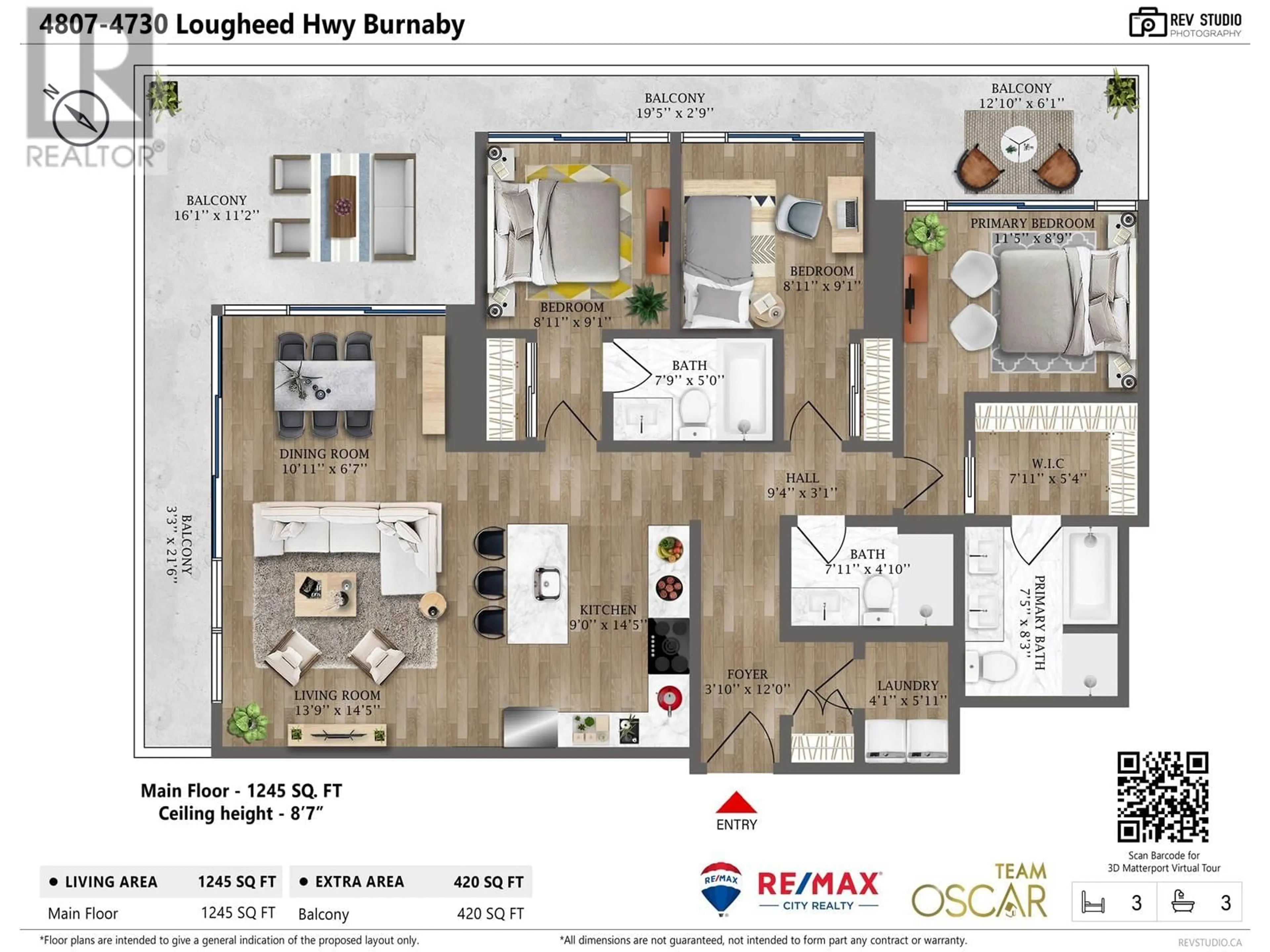 Floor plan for 4807 - 4730 LOUGHEED HIGHWAY, Burnaby British Columbia V5C0M9