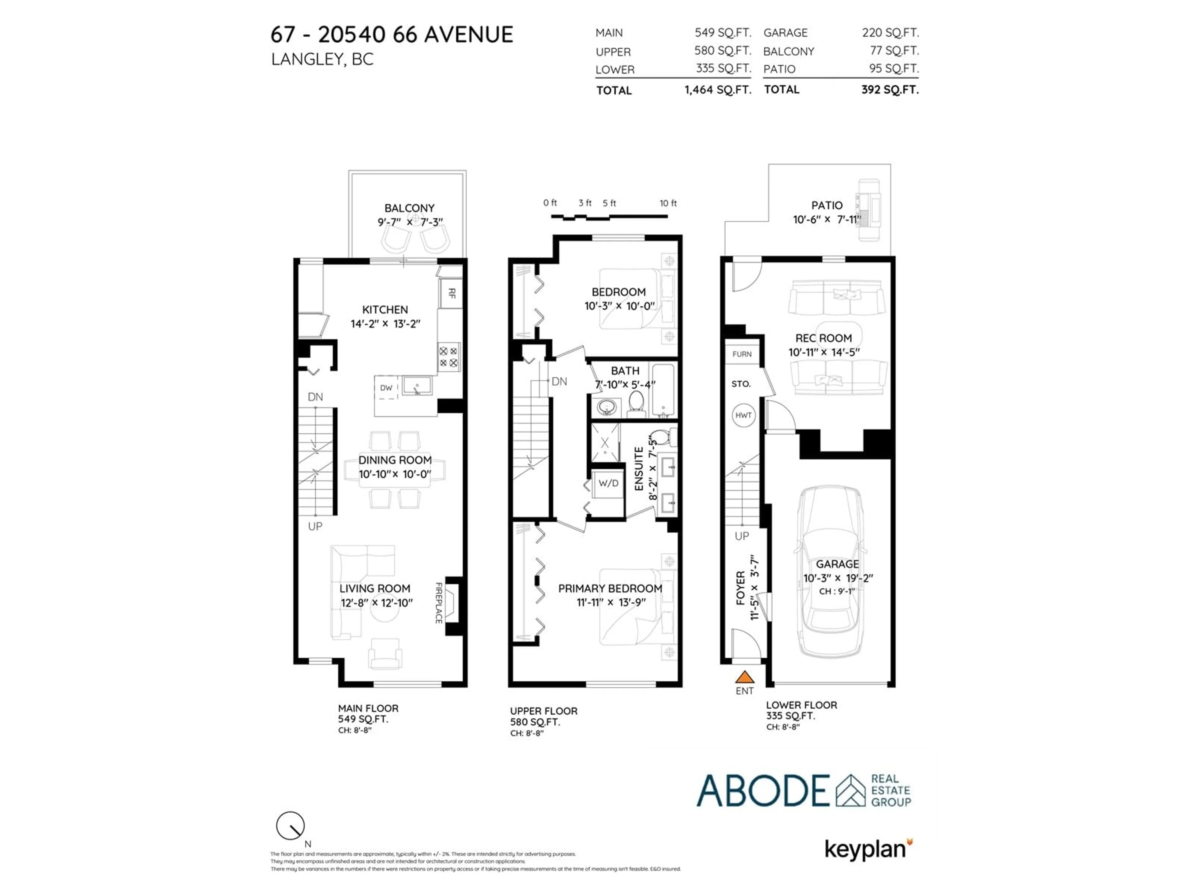 Floor plan for 67 - 20540 66, Langley British Columbia V2Y2Y7