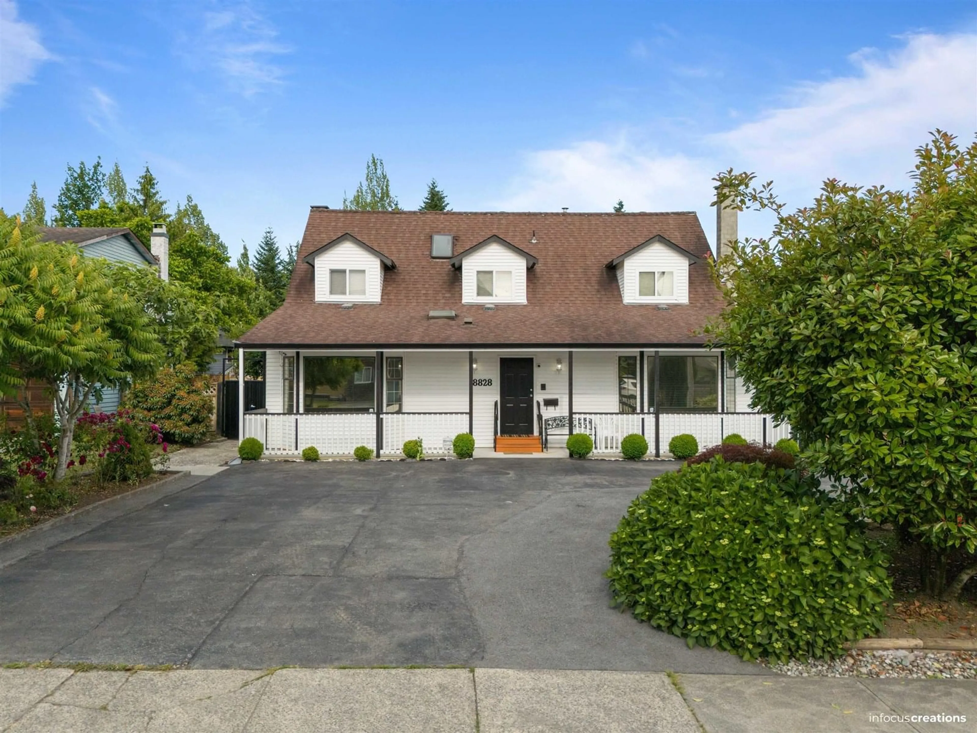 A pic from outside/outdoor area/front of a property/back of a property/a pic from drone, street for 8828 146, Surrey British Columbia V3R6R2