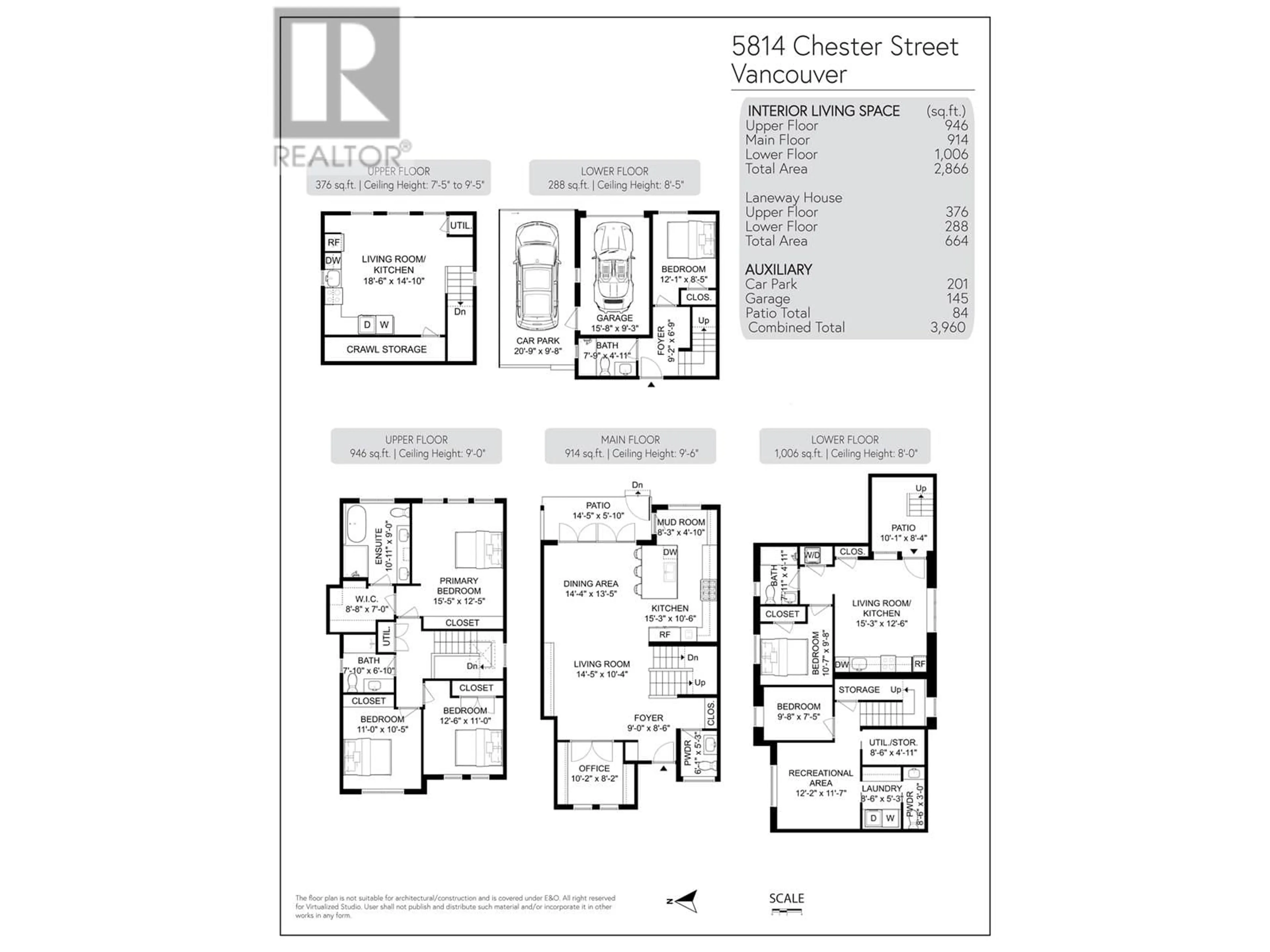 Floor plan for 5814 CHESTER STREET, Vancouver British Columbia V5W3B5
