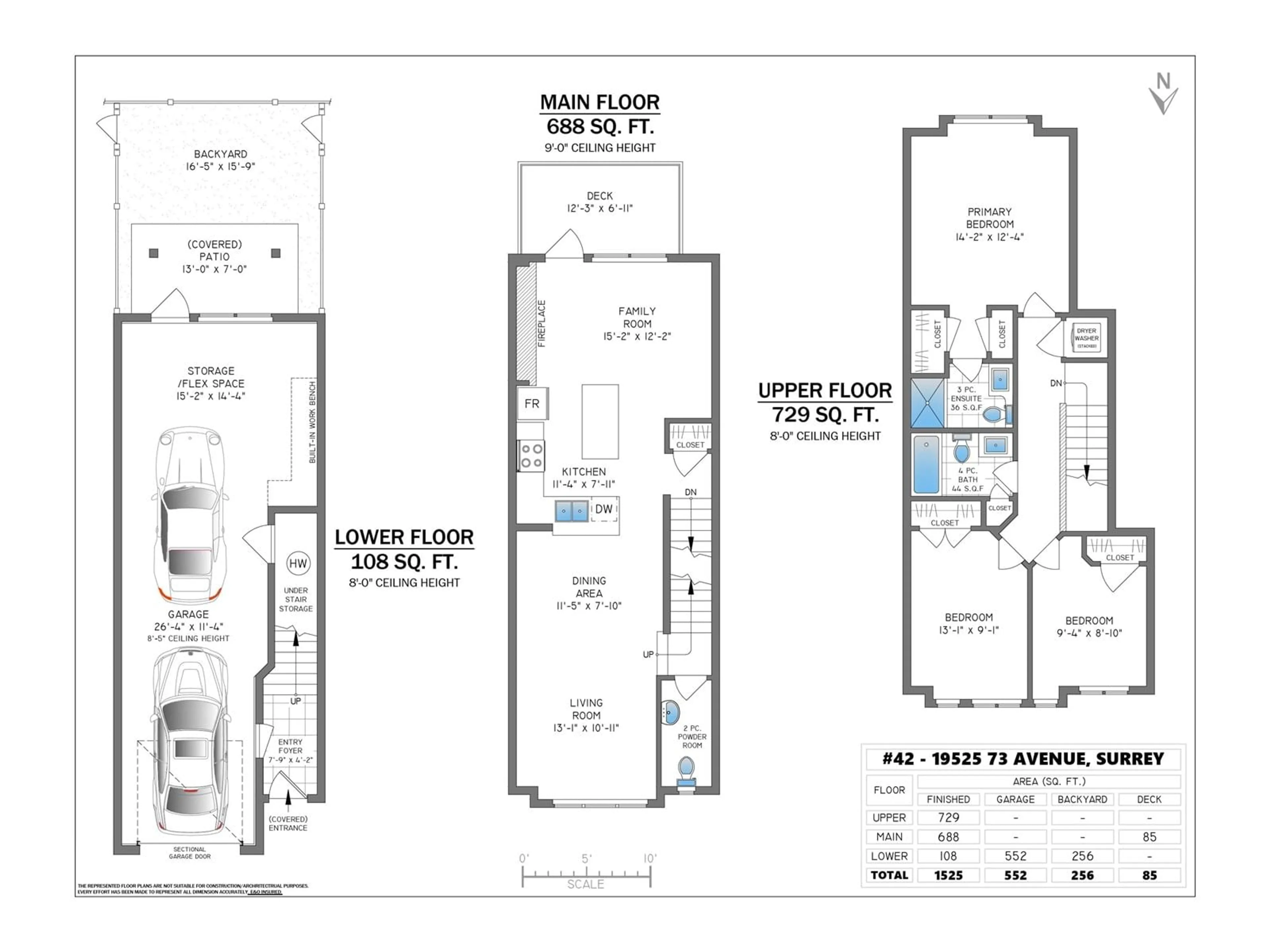 Floor plan for 42 - 19525 73, Surrey British Columbia V4N6L7