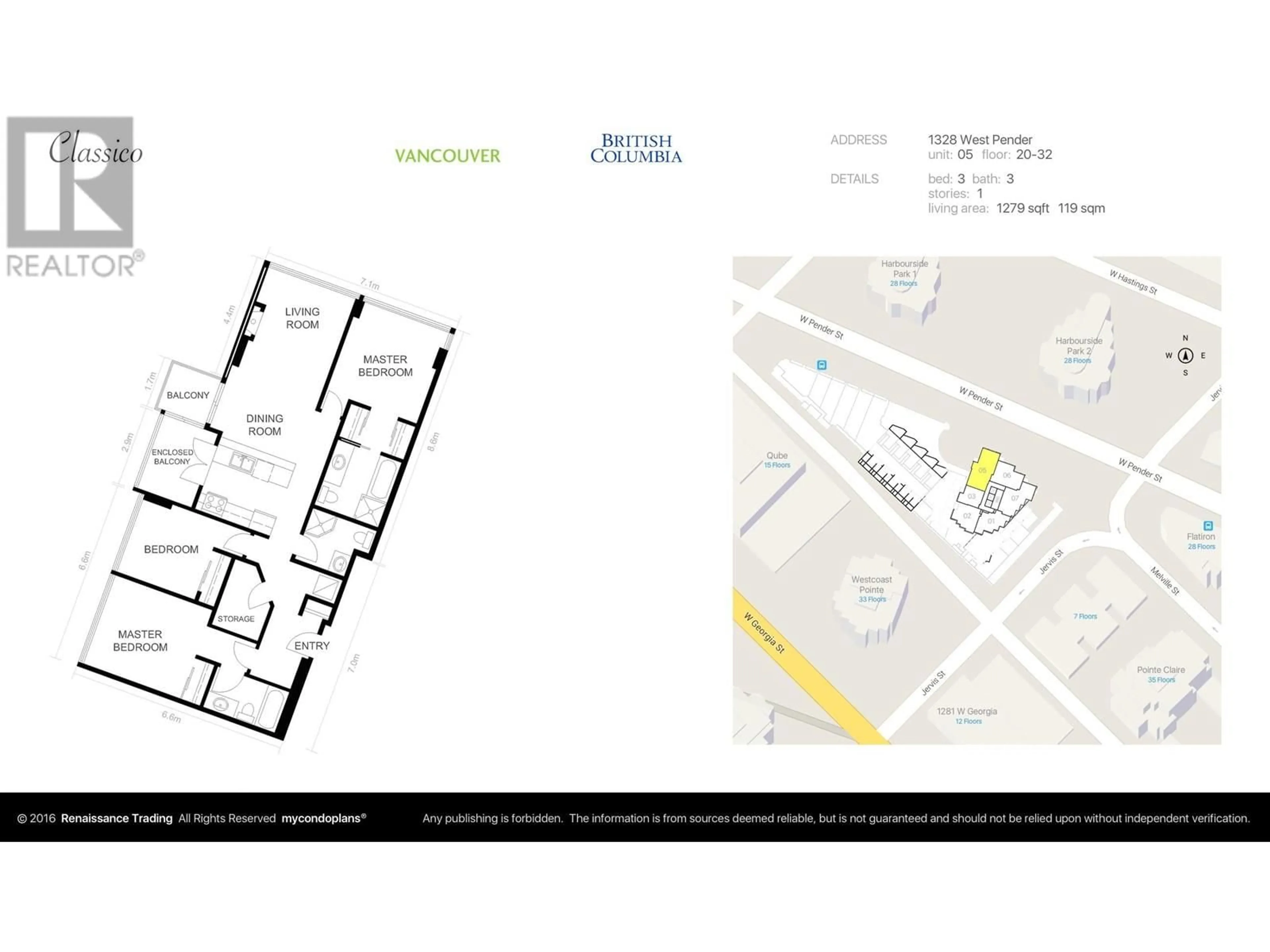 Floor plan for 3105 - 1328 PENDER STREET, Vancouver British Columbia V6E4T1