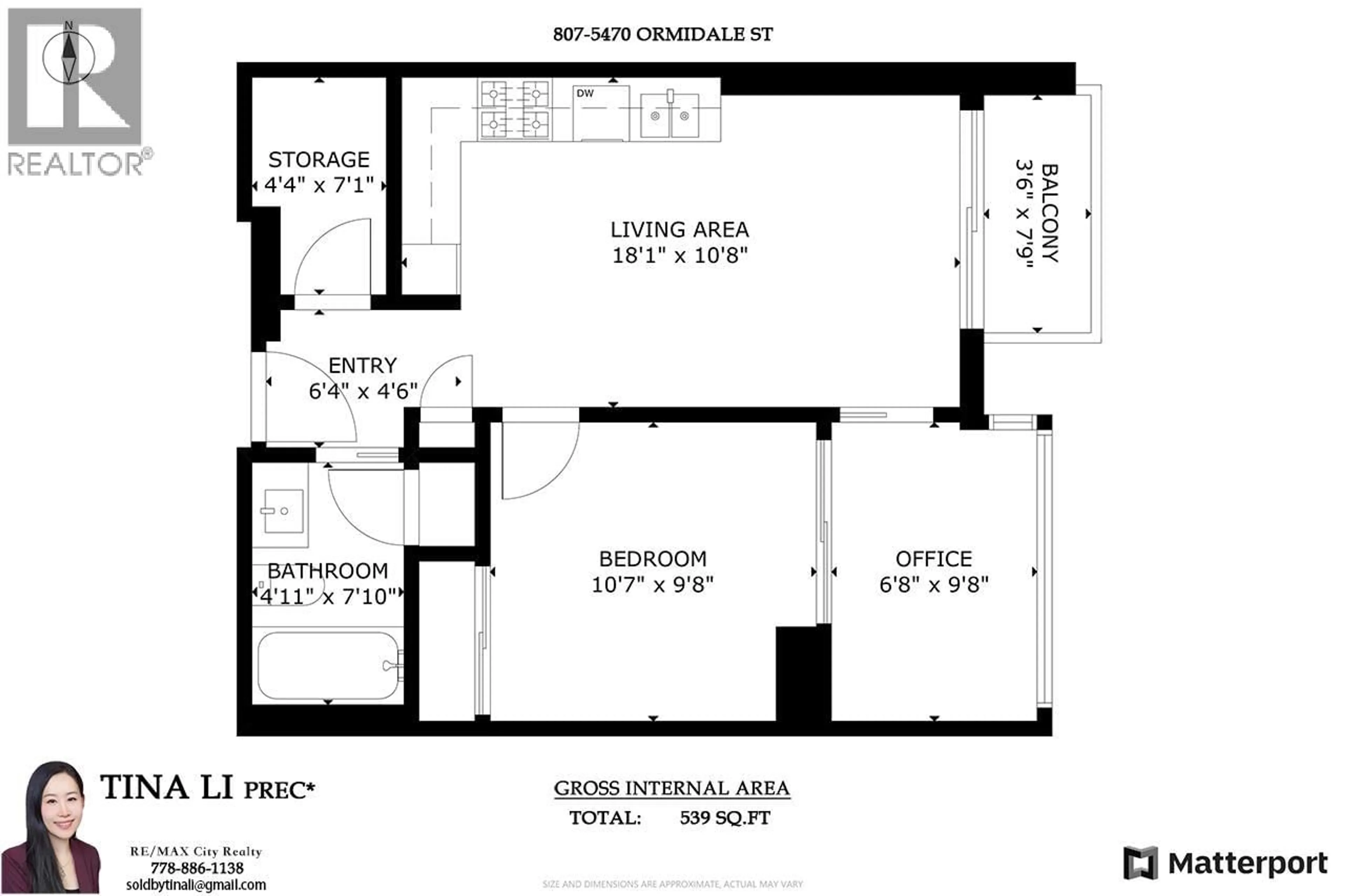 Floor plan for 807 - 5470 ORMIDALE STREET, Vancouver British Columbia V5R0G6
