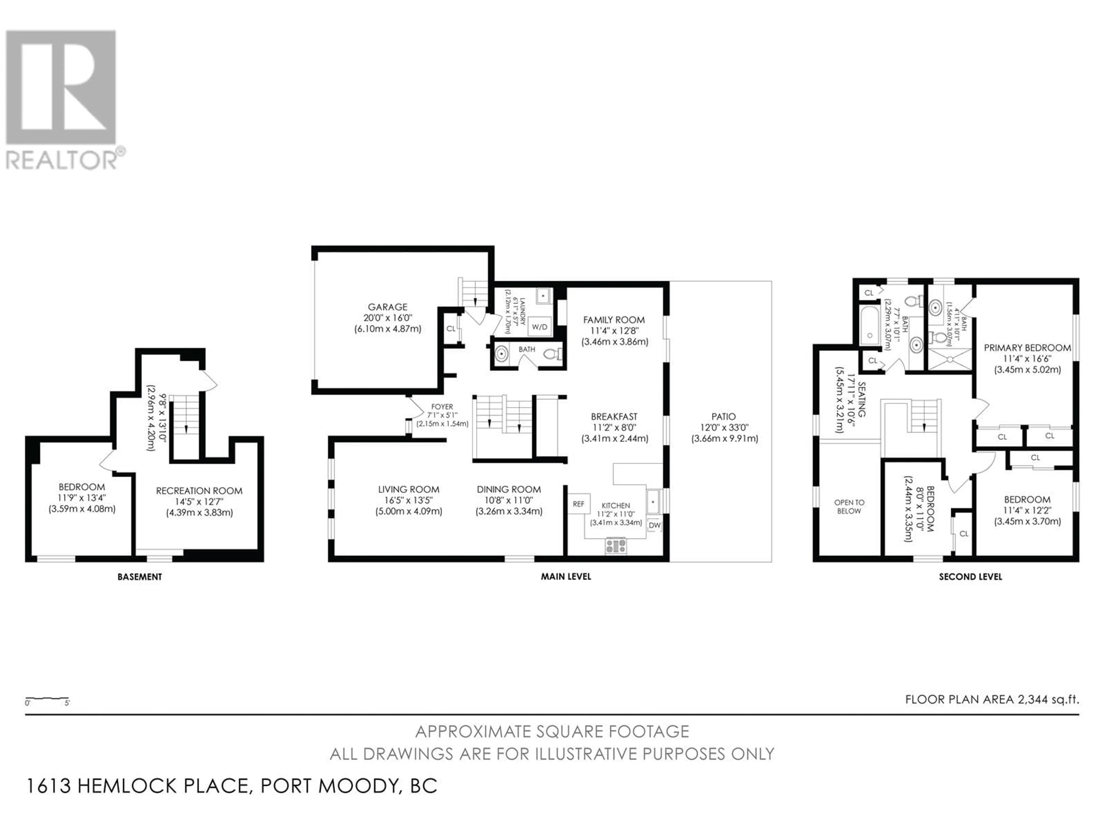 Floor plan for 1613 HEMLOCK PLACE, Port Moody British Columbia V3H4A7