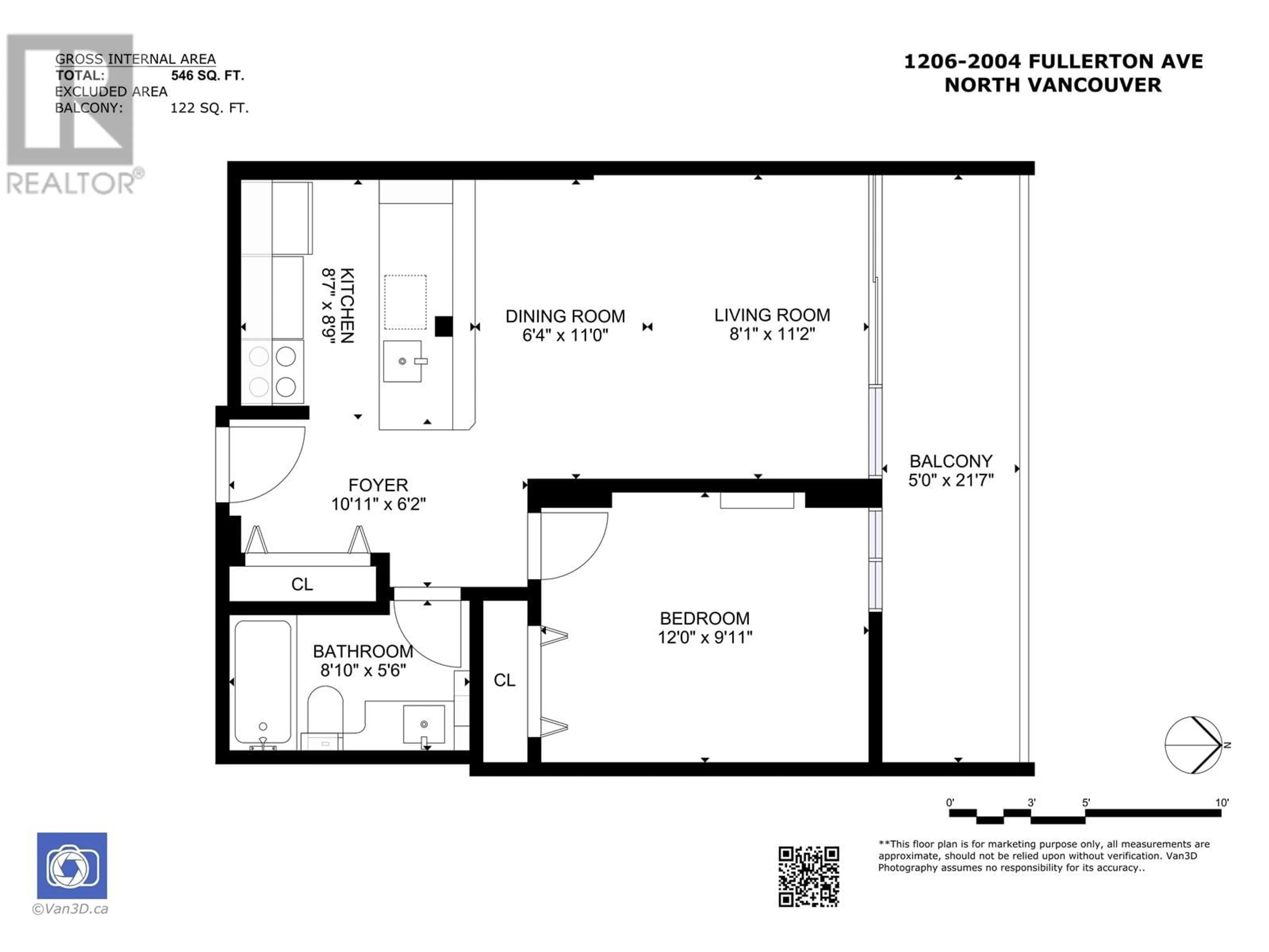 Floor plan for 1206 - 2004 FULLERTON AVENUE, North Vancouver British Columbia V7P3G8