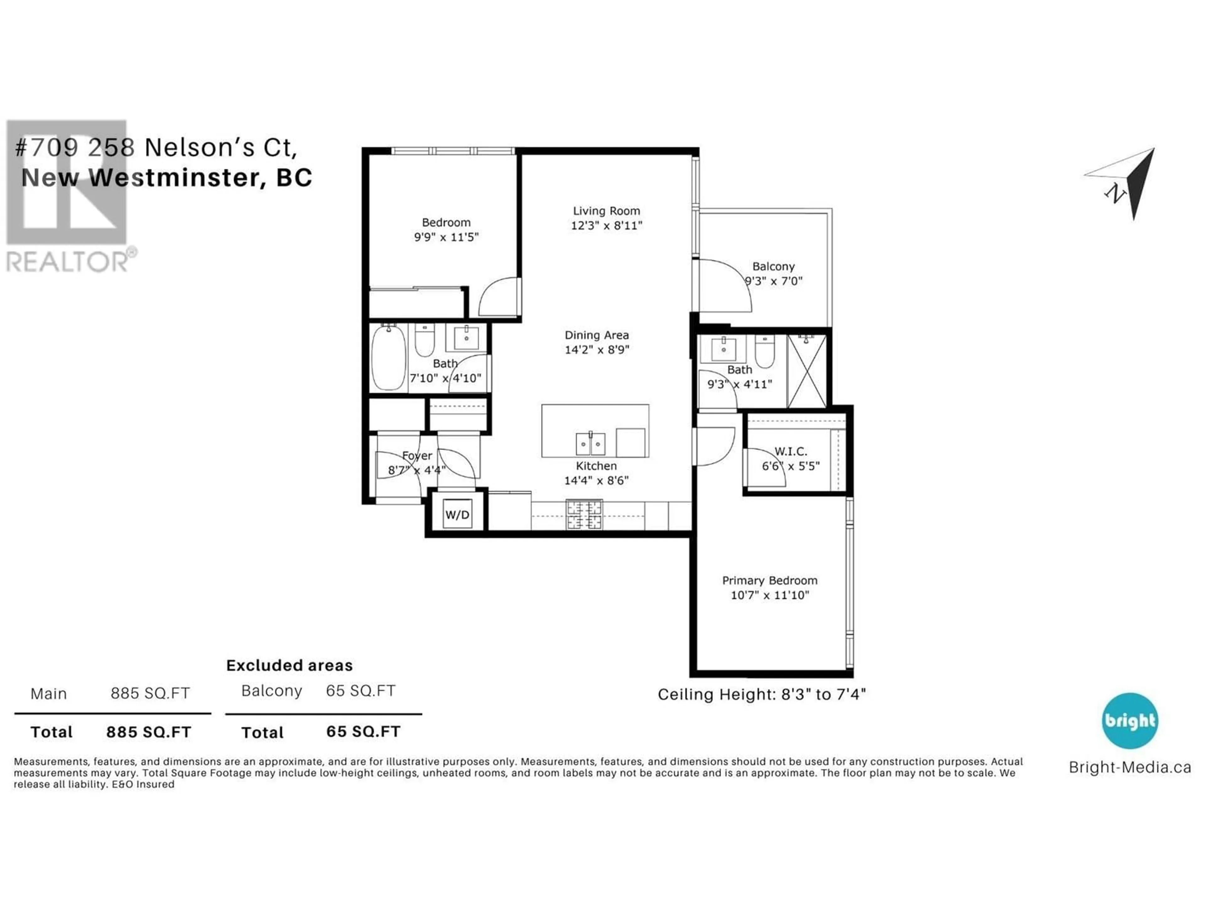 Floor plan for 709 - 258 NELSON'S COURT, New Westminster British Columbia V3L0J9