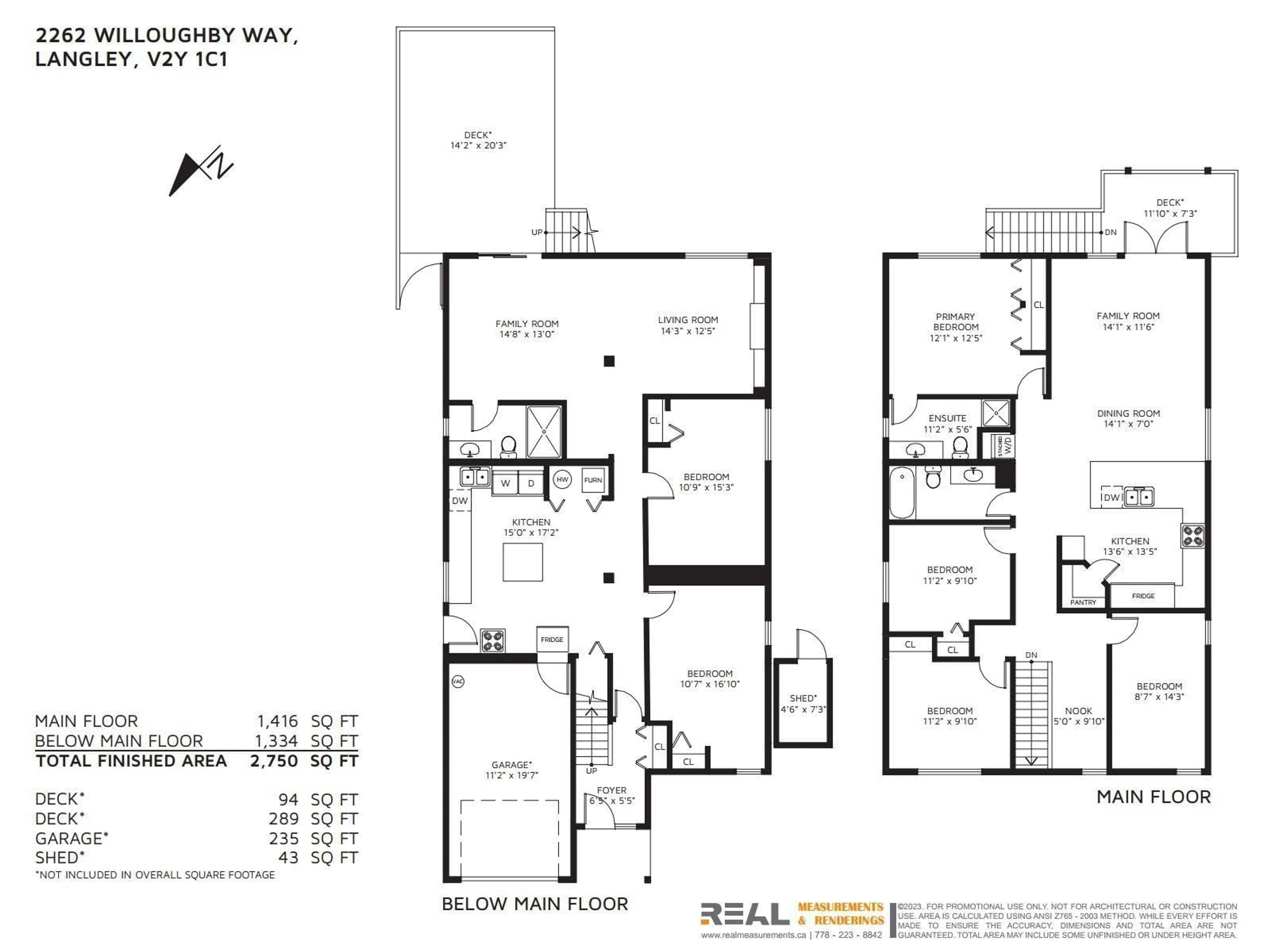 Floor plan for 2262 WILLOUGHBY, Langley British Columbia V2Y1C1