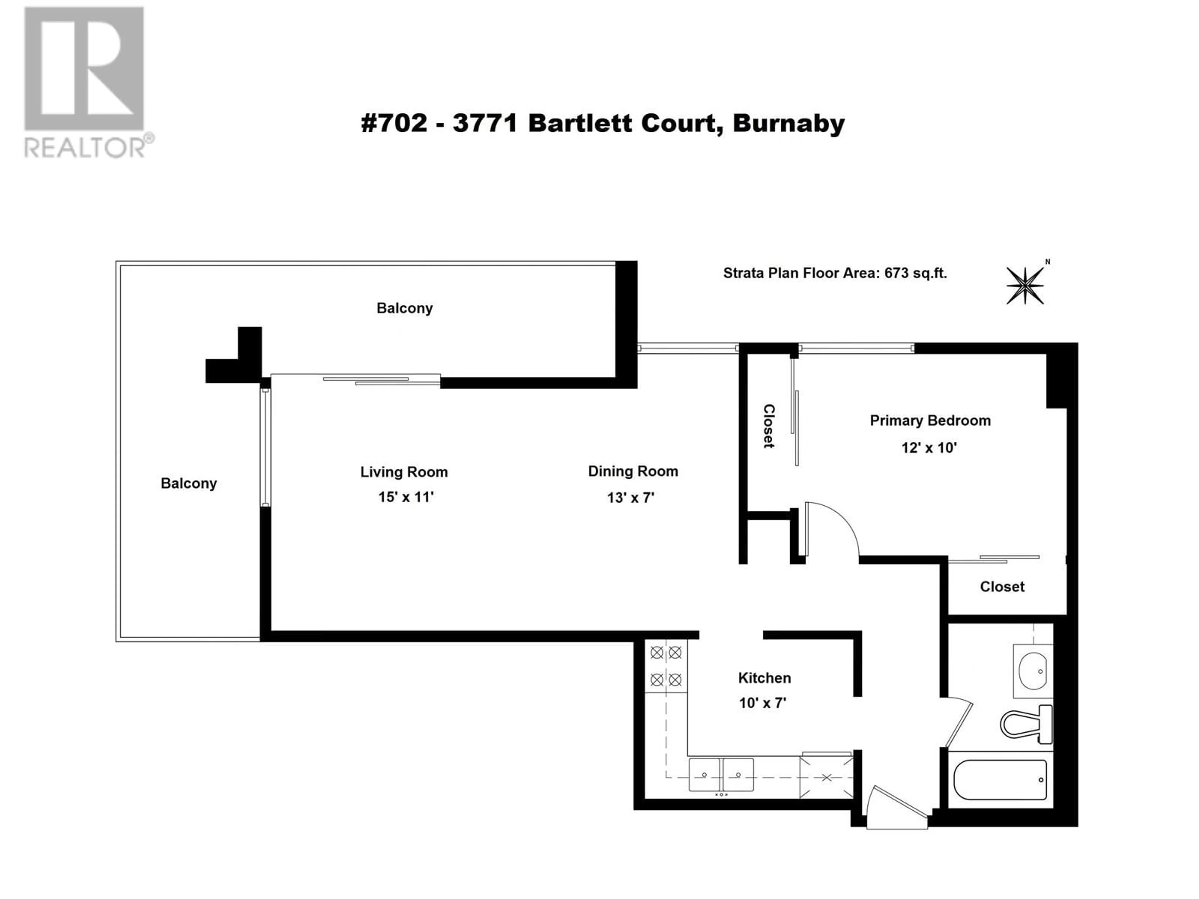 Floor plan for 702 - 3771 BARTLETT COURT, Burnaby British Columbia V3J7G8
