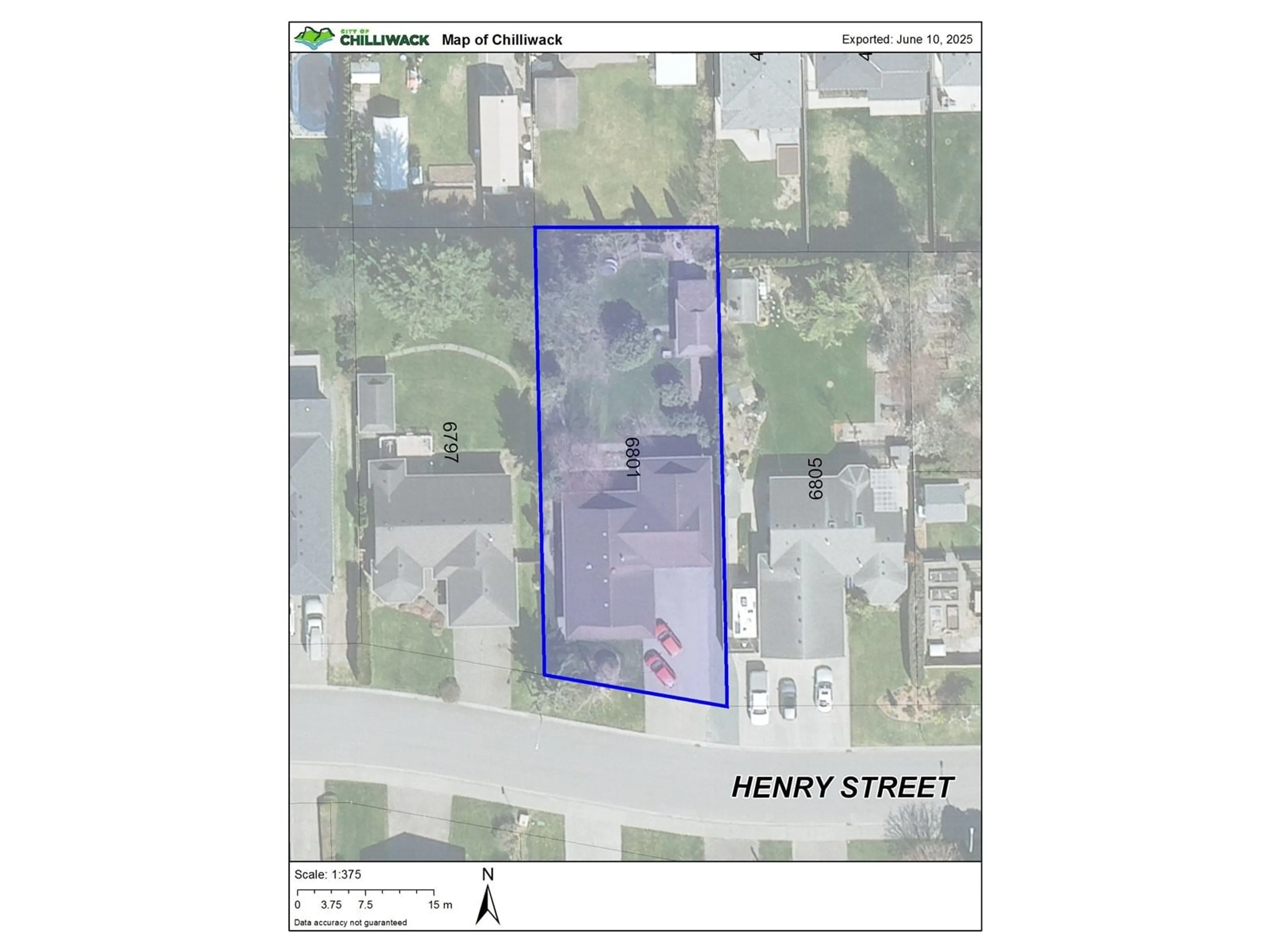 Picture of a map for 6801 HENRY STREET, Chilliwack British Columbia V2R2W1
