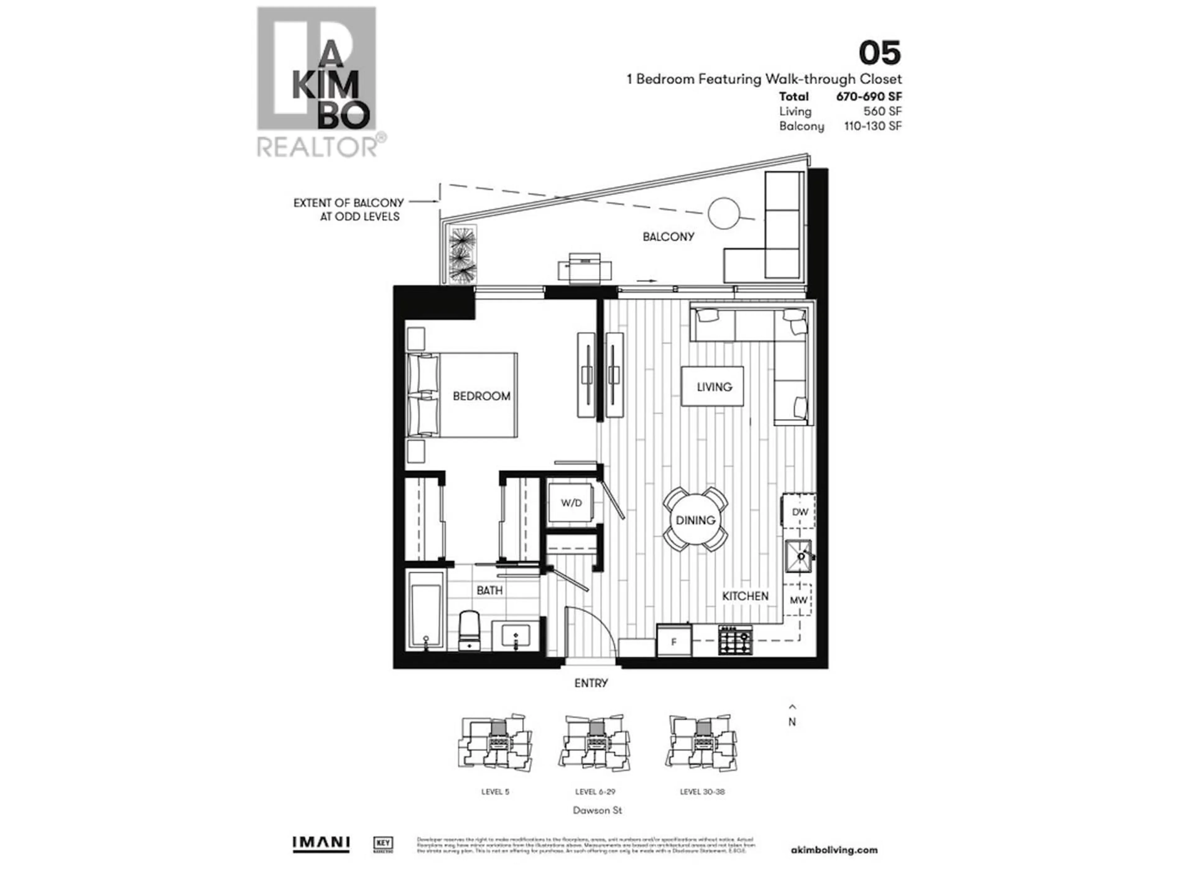 Floor plan for 2605 - 2181 MADISON AVENUE, Burnaby British Columbia V5C0N5