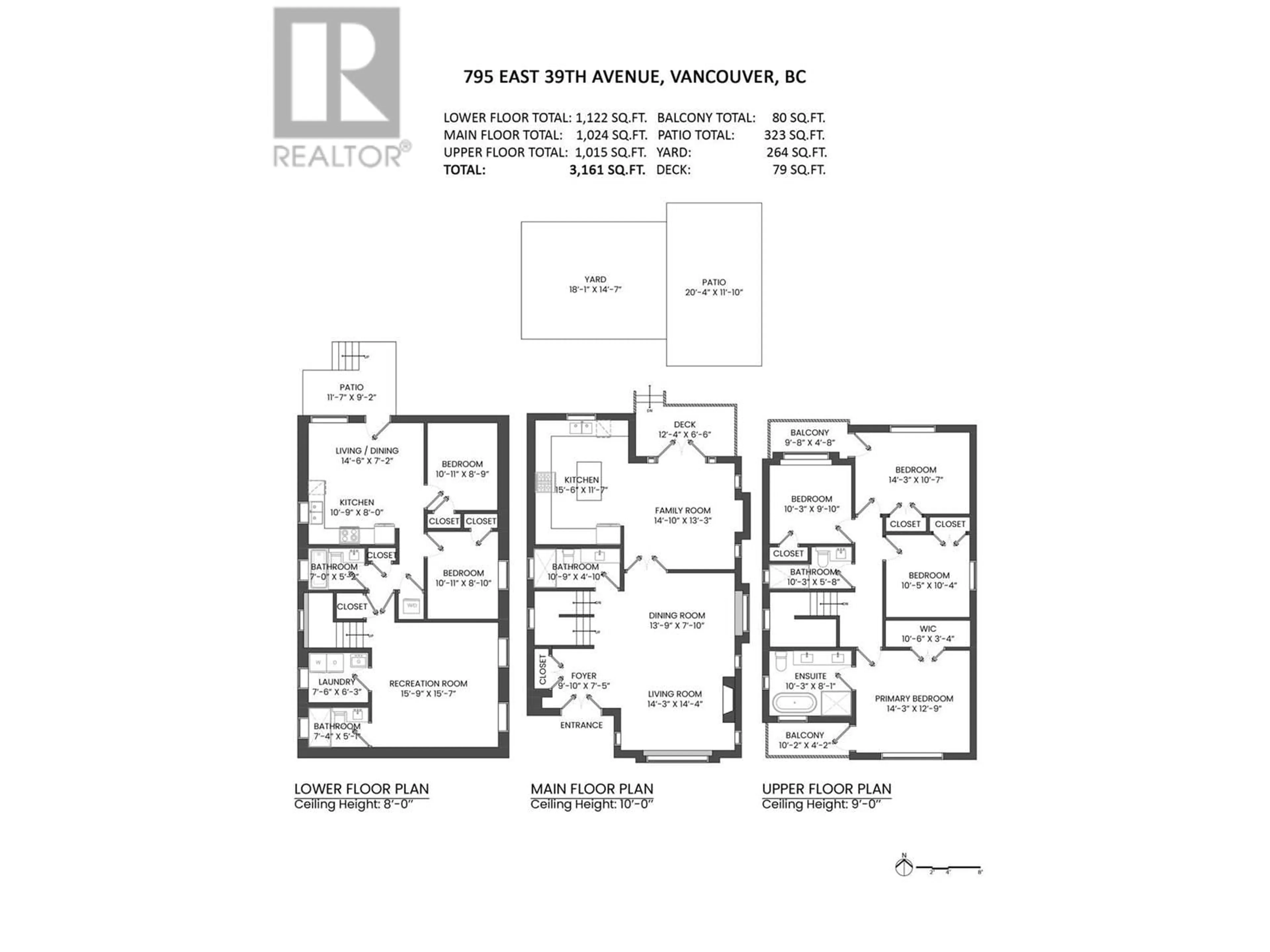 Floor plan for 795 39TH AVENUE, Vancouver British Columbia V5W1K5
