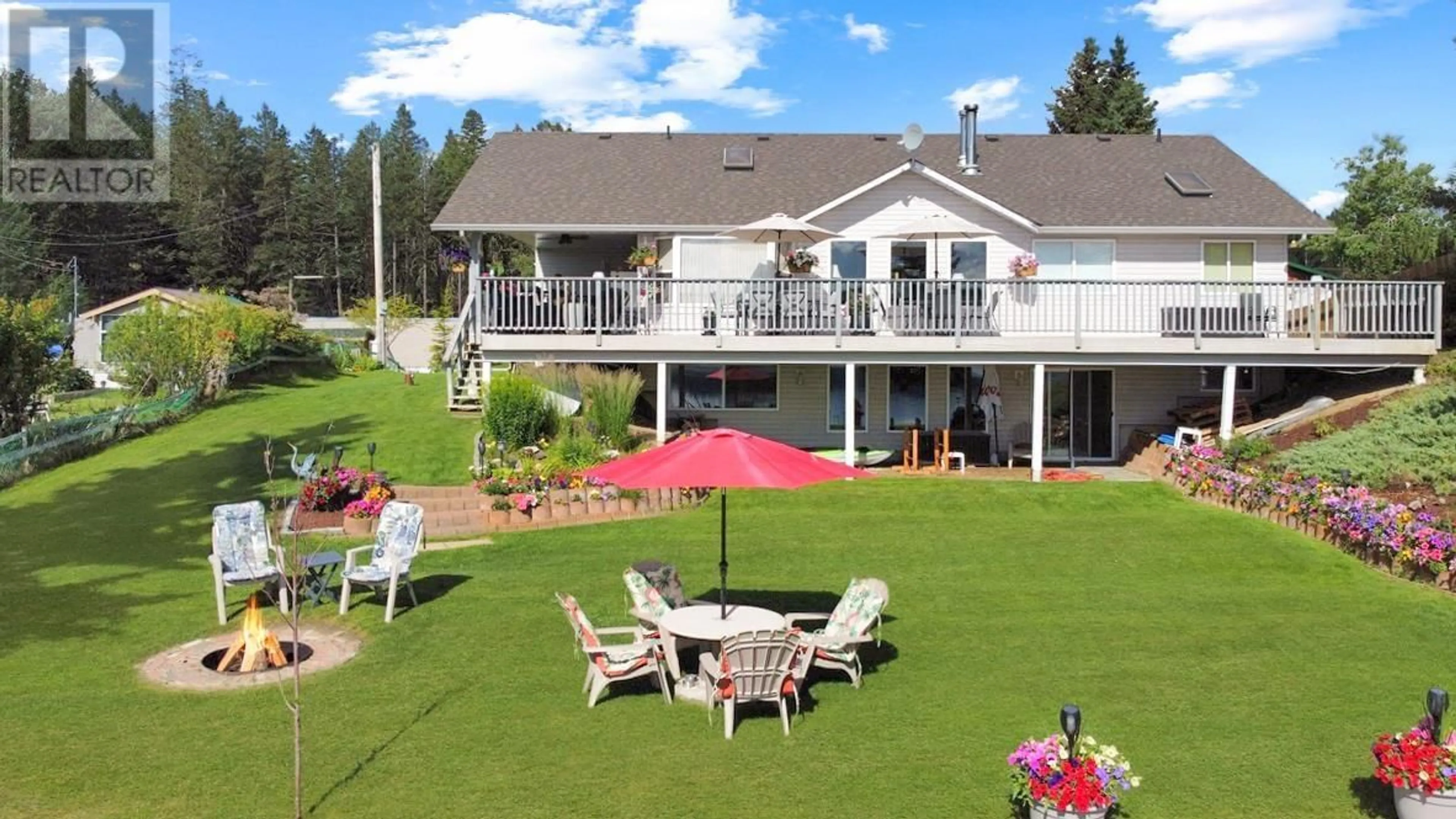 A pic from outside/outdoor area/front of a property/back of a property/a pic from drone, water/lake/river/ocean view for 3439 CHIMNEY LAKE ROAD, Williams Lake British Columbia V2G5J4