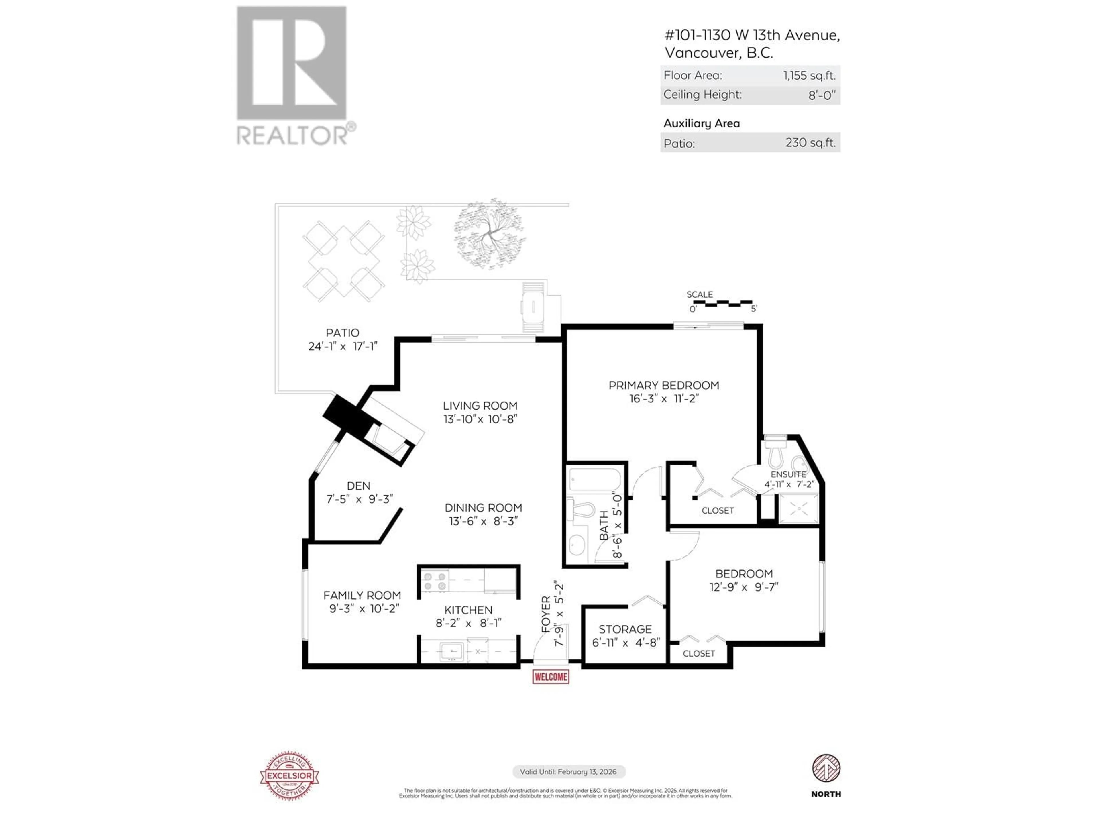 Floor plan for 101 - 1130 13TH AVENUE, Vancouver British Columbia V6H1N3