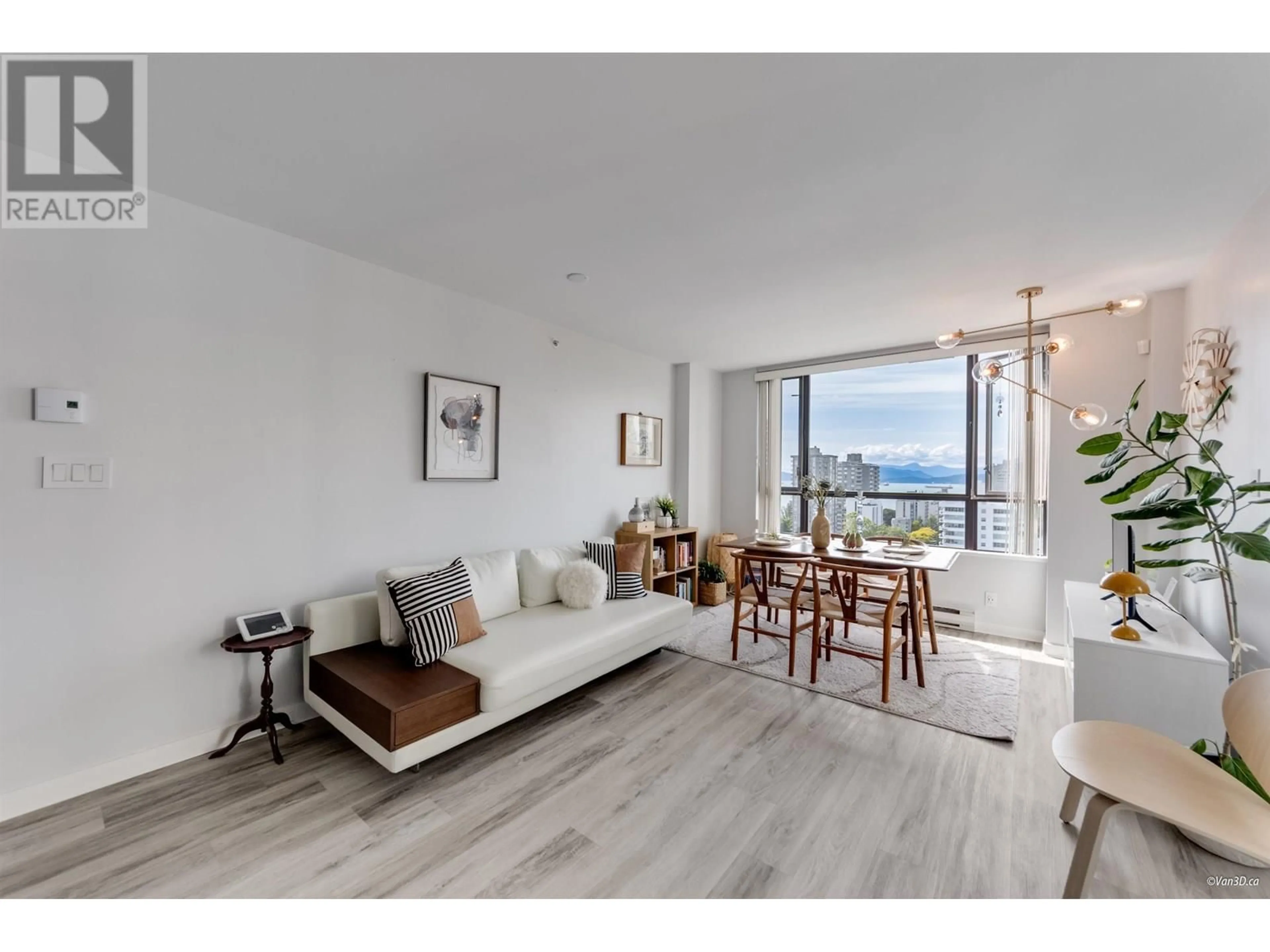Living room with furniture, wood/laminate floor for 1406 - 1003 PACIFIC STREET, Vancouver British Columbia V6E4P2
