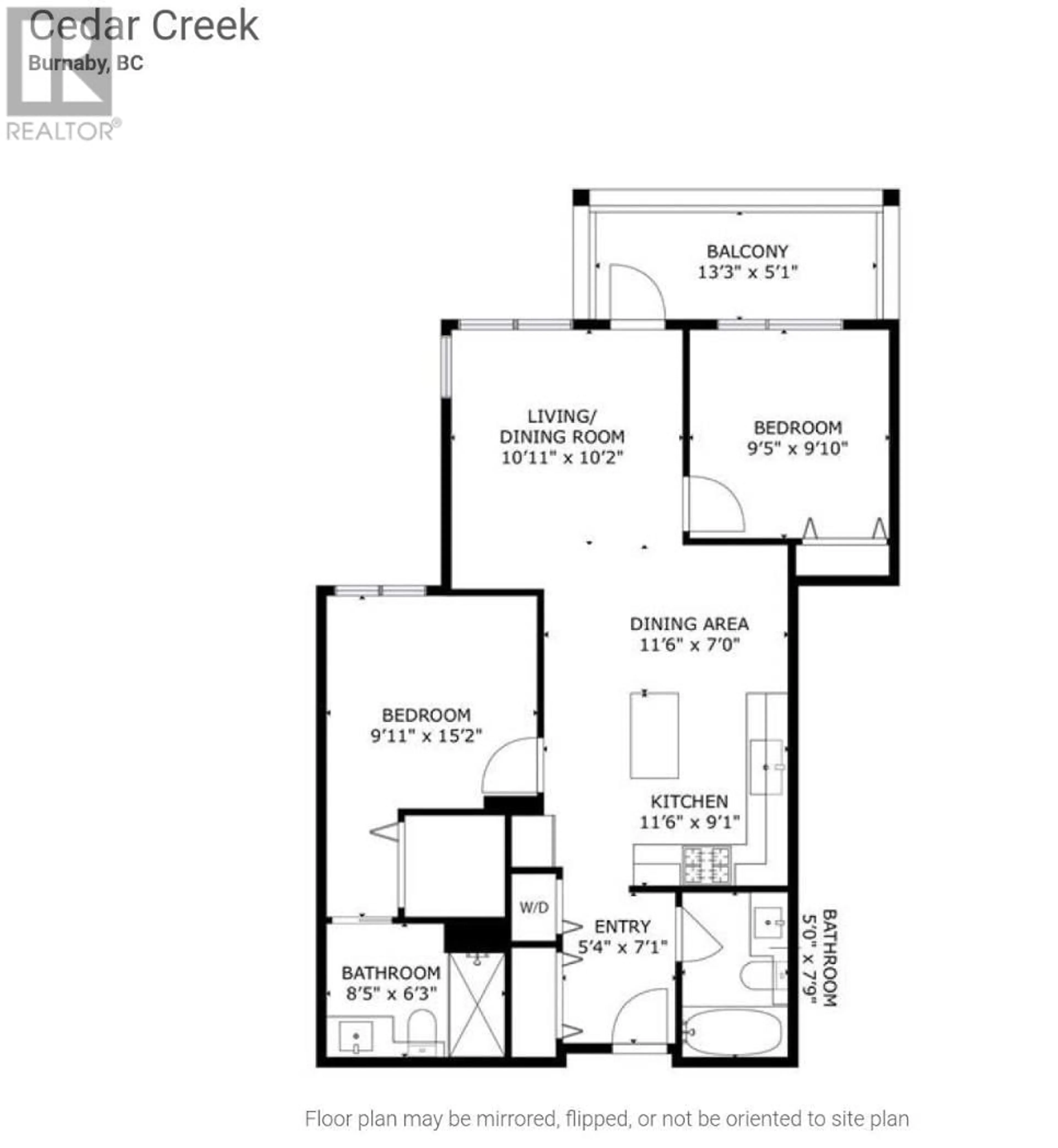 Floor plan for 307 - 7599 15 STREET, Burnaby British Columbia V3N0H9