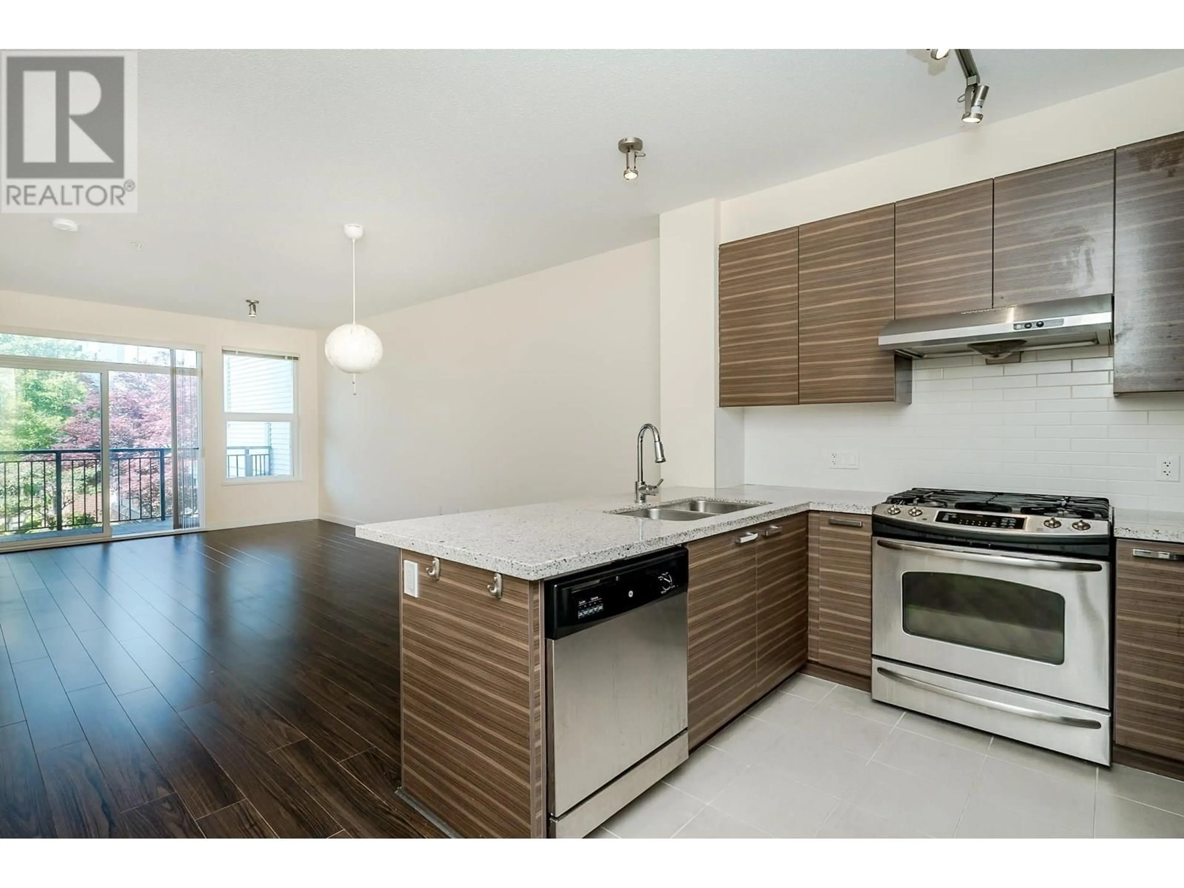 Standard kitchen, wood/laminate floor for 222 - 9399 ODLIN ROAD, Richmond British Columbia V6X0J6