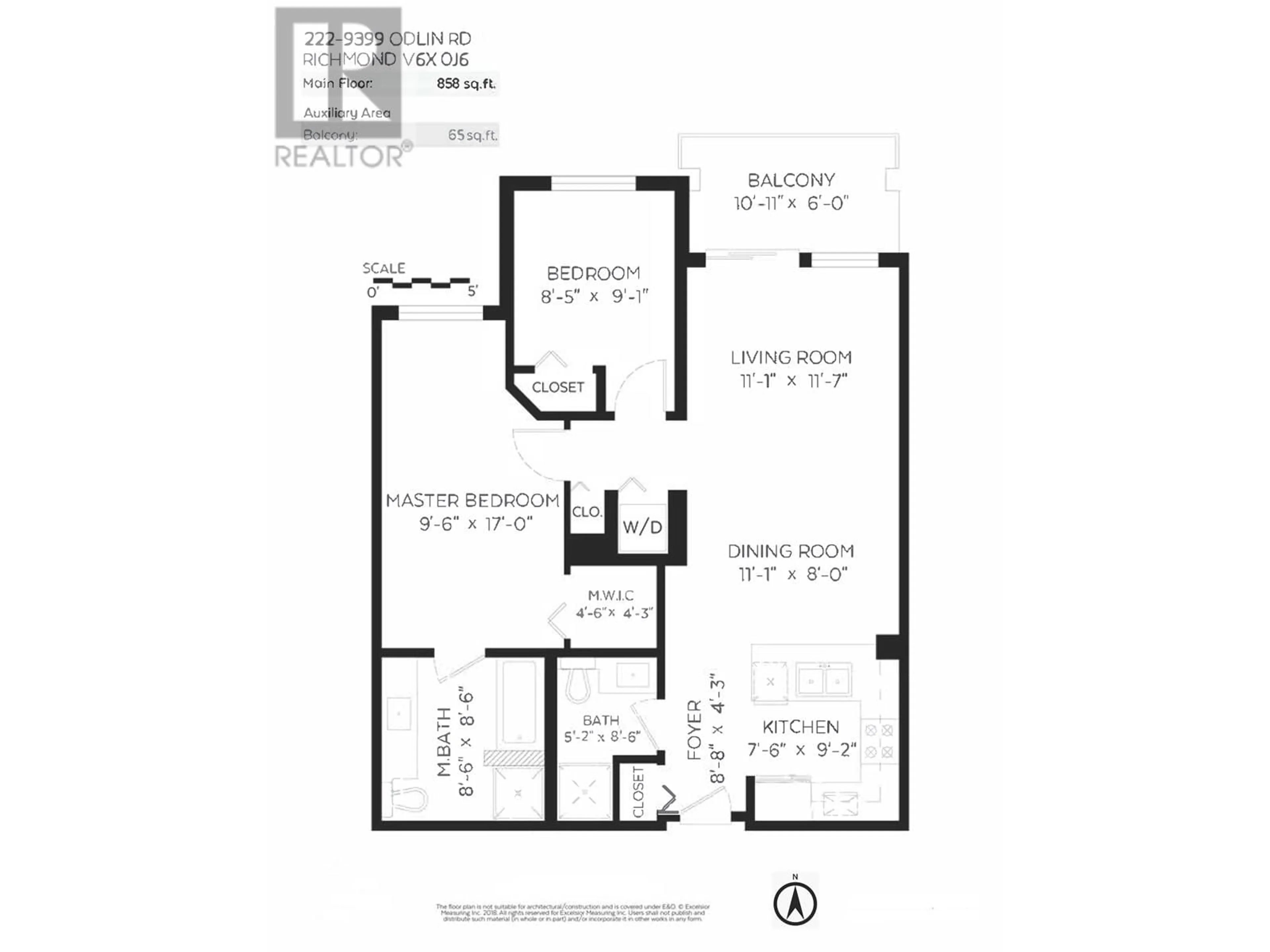 Floor plan for 222 - 9399 ODLIN ROAD, Richmond British Columbia V6X0J6