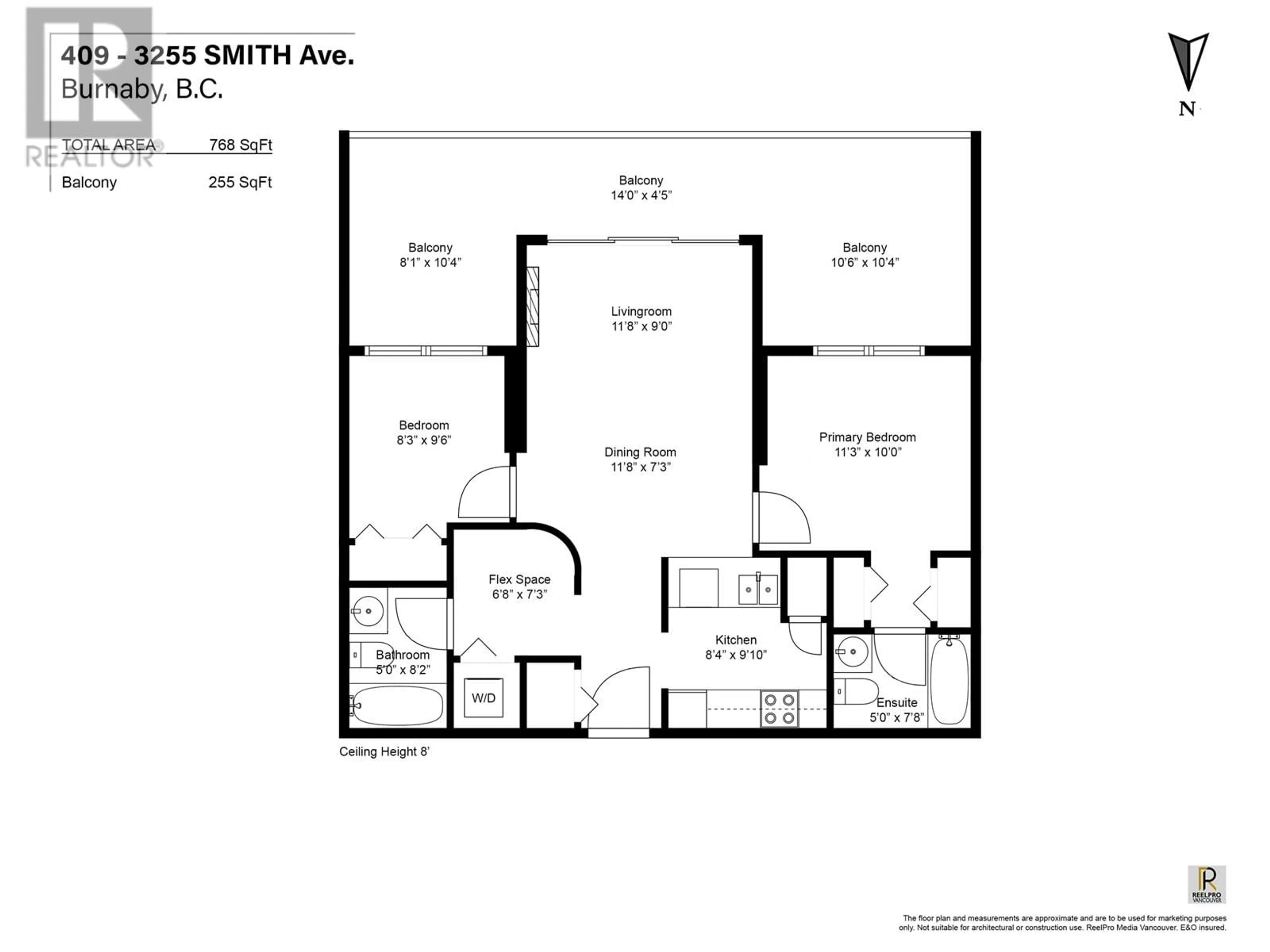 Floor plan for 409 - 3255 SMITH AVENUE, Burnaby British Columbia V5G0B5