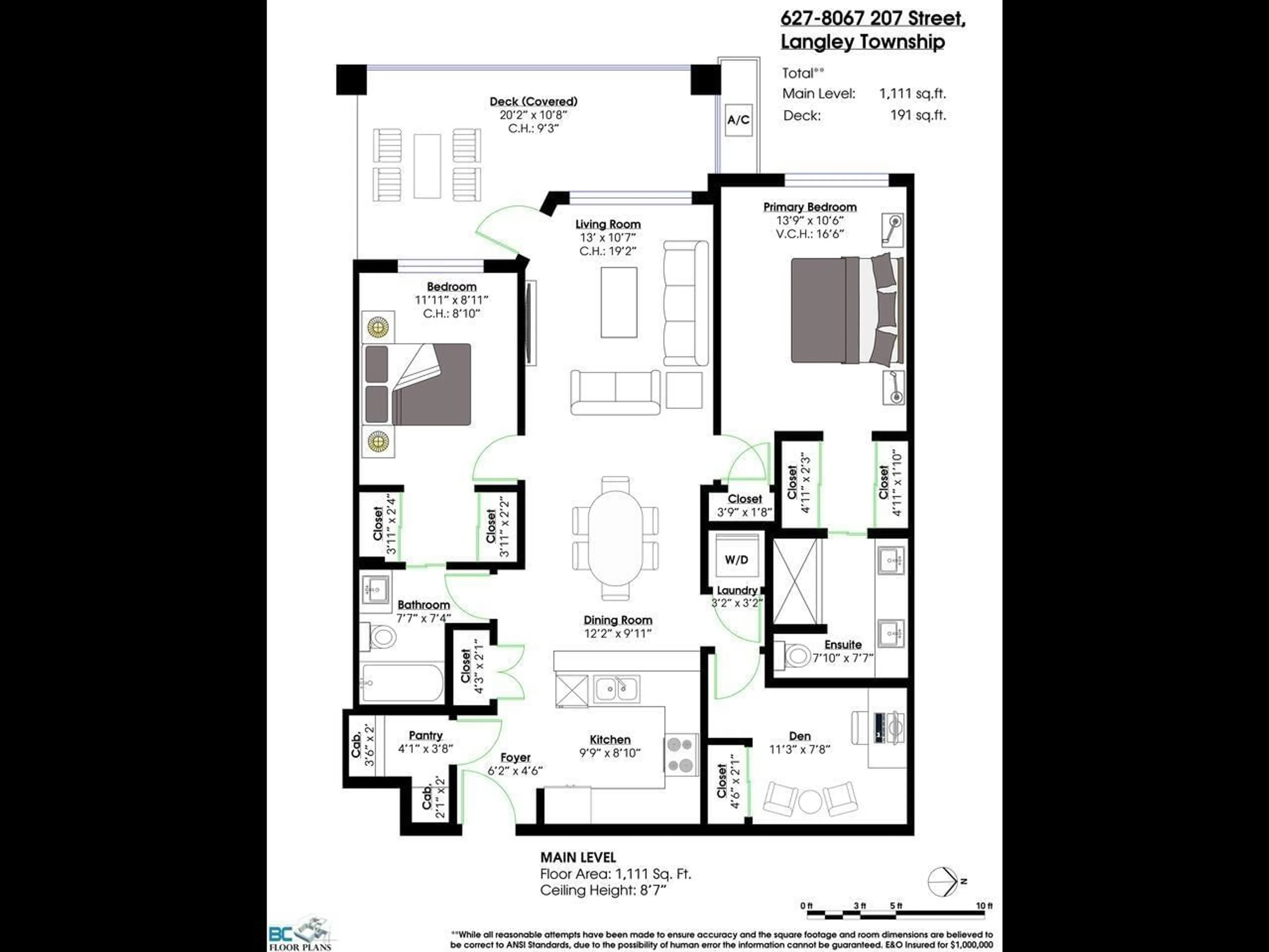 Floor plan for 627 - 8067 207, Langley British Columbia V2Y0P1