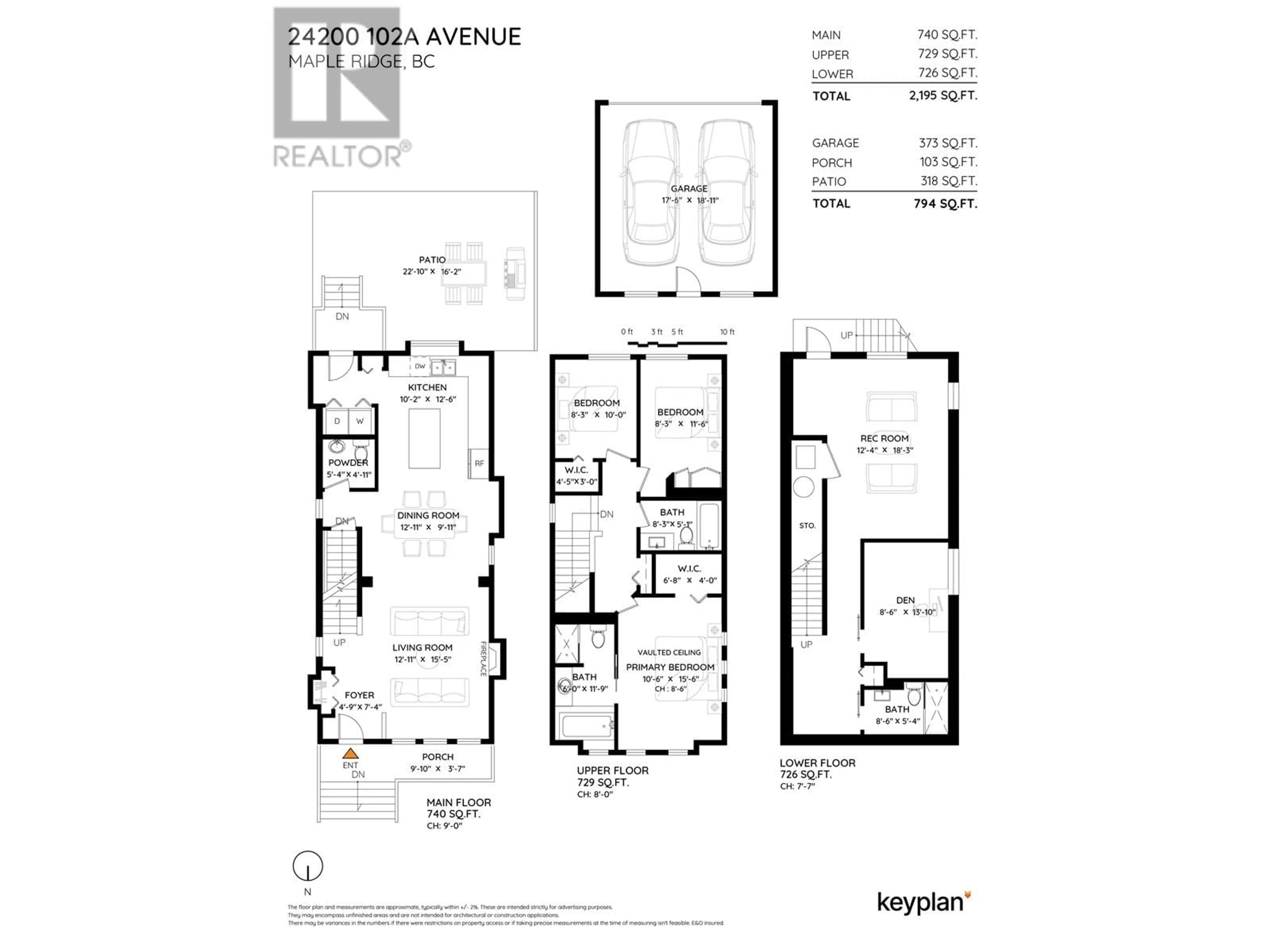 Floor plan for 24200 102A AVENUE, Maple Ridge British Columbia V2W2E4
