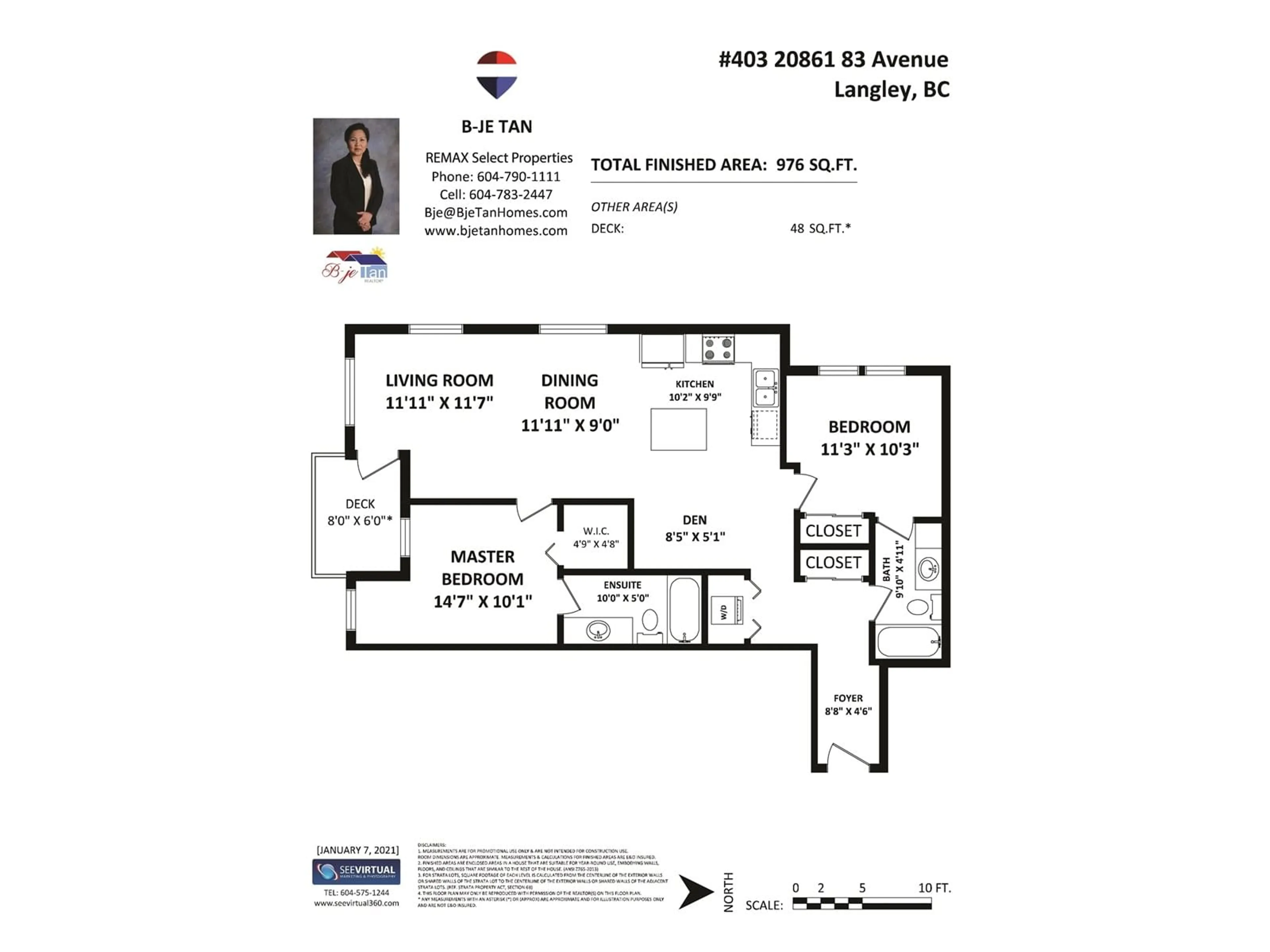 Floor plan for 403 - 20861 83, Langley British Columbia V2Y0M8