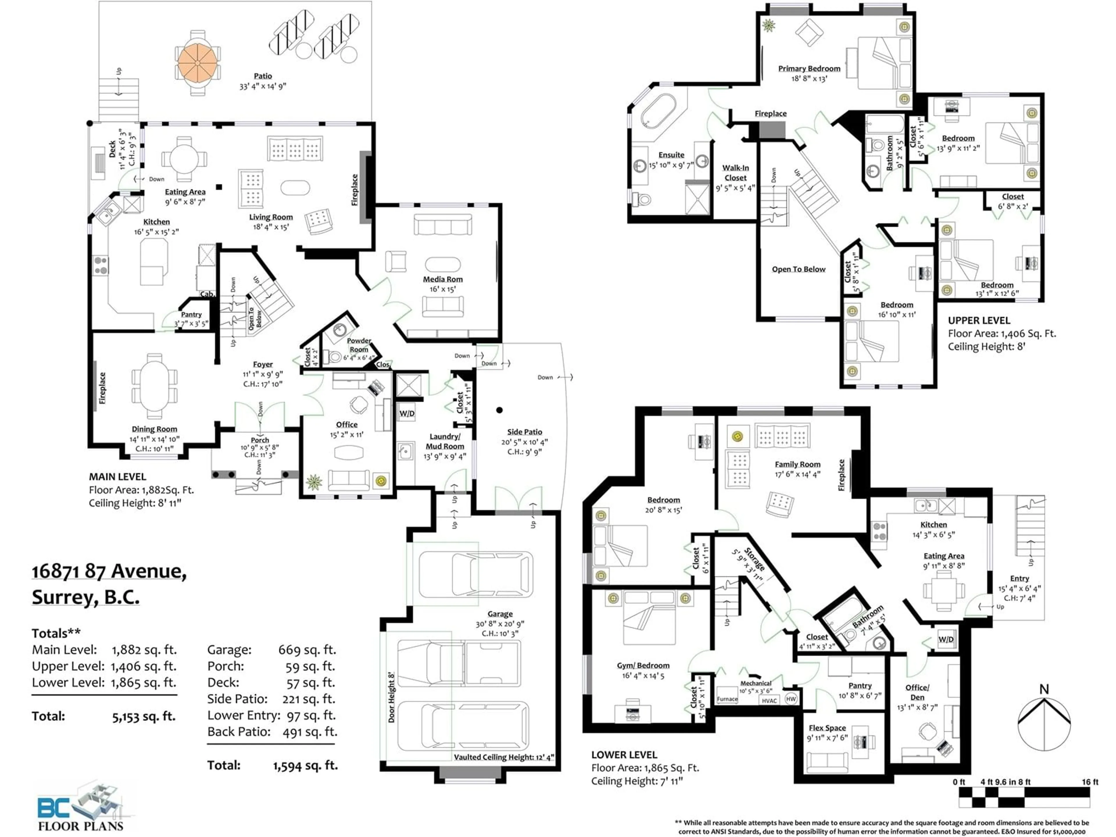 Floor plan for 16871 87, Surrey British Columbia V4N5J4
