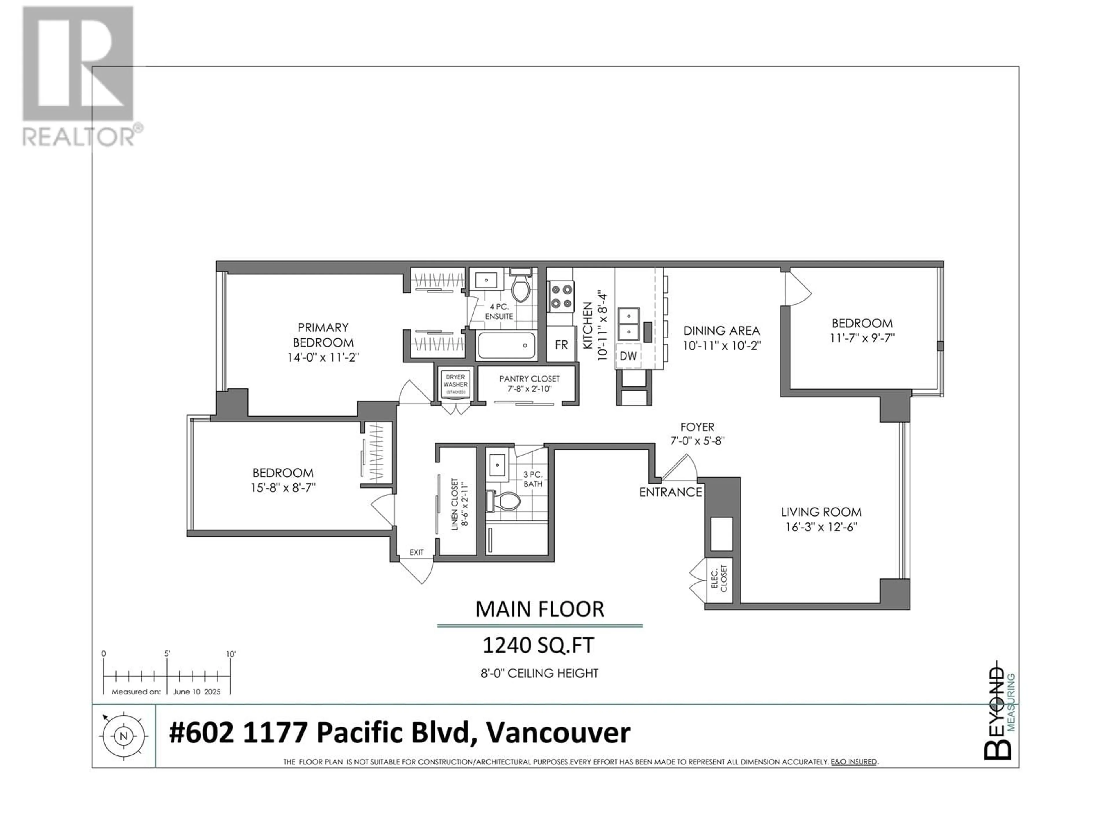 Floor plan for 602 - 1177 PACIFIC BOULEVARD, Vancouver British Columbia V6Z2R8