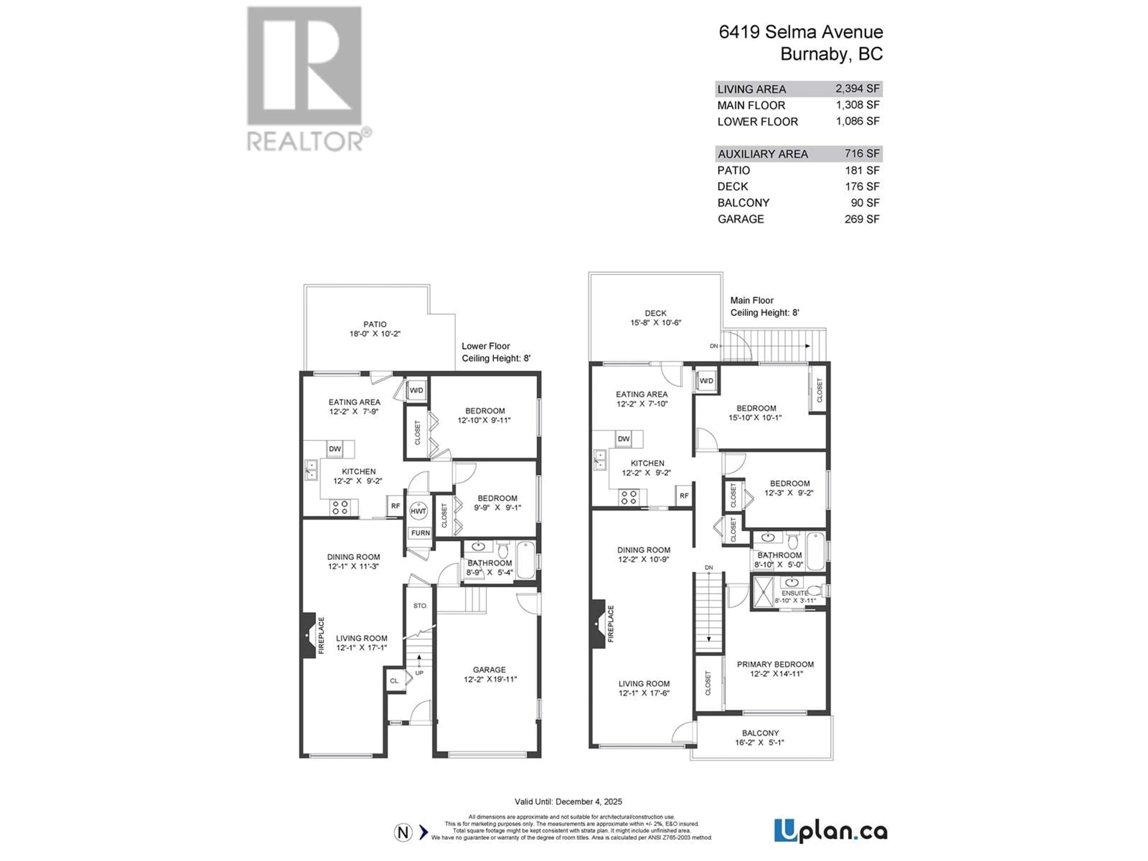 Floor plan for 6419 SELMA AVENUE, Burnaby British Columbia V5H3R3