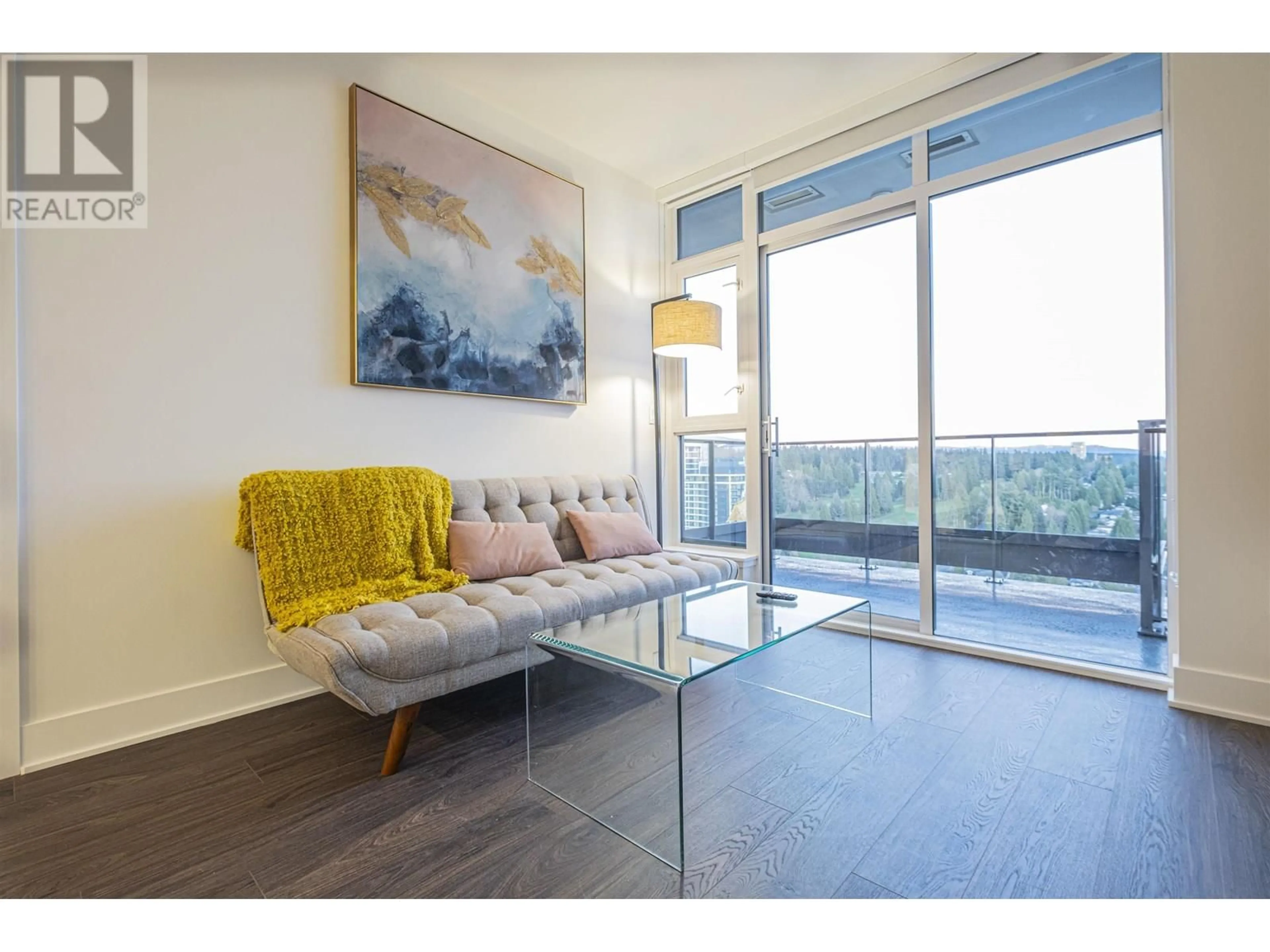 Living room with furniture, wood/laminate floor for 3203 - 450 WESTVIEW STREET, Coquitlam British Columbia V3K0G3