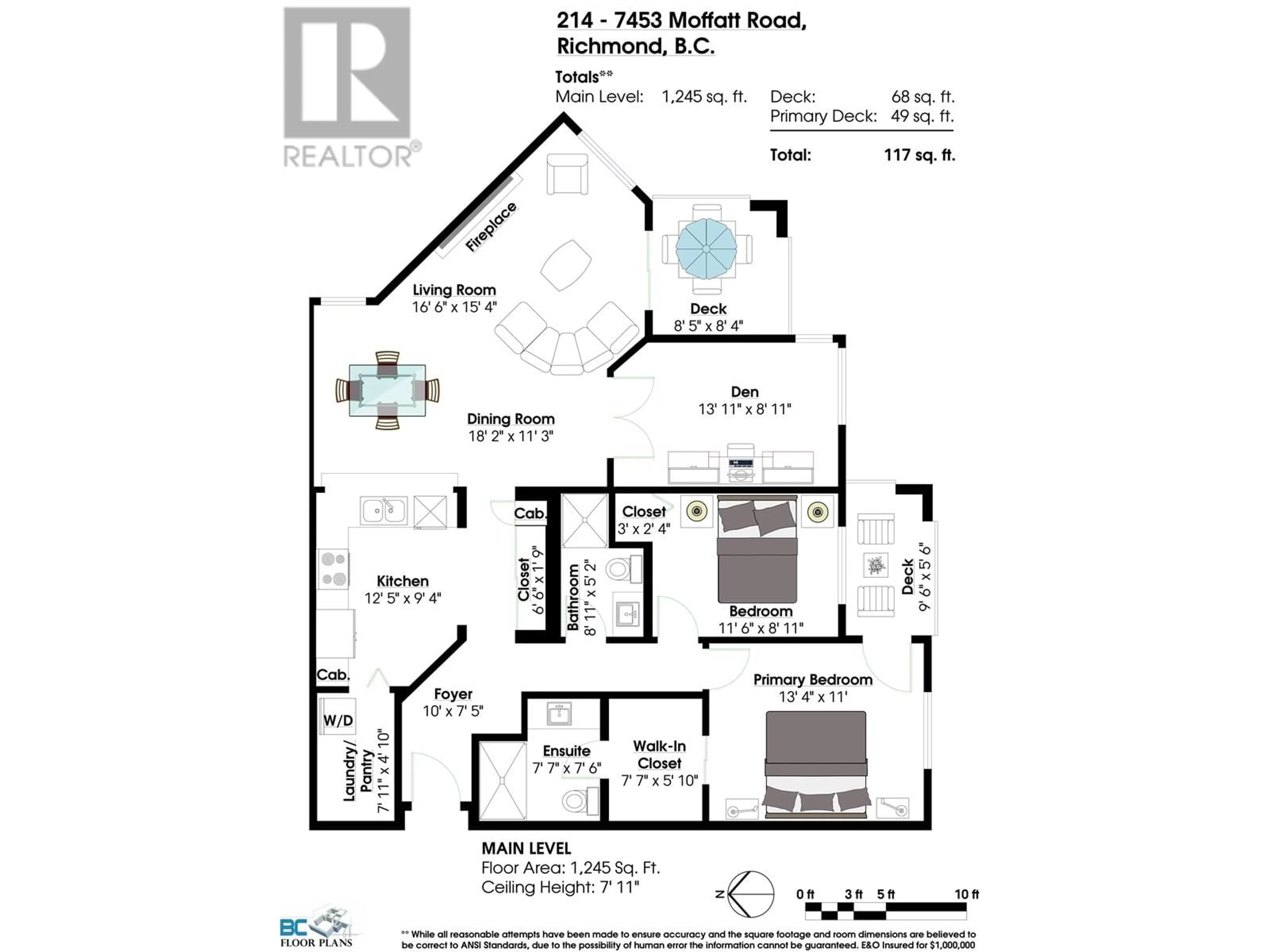 Floor plan for 214 - 7453 MOFFATT ROAD, Richmond British Columbia V6Y3W1