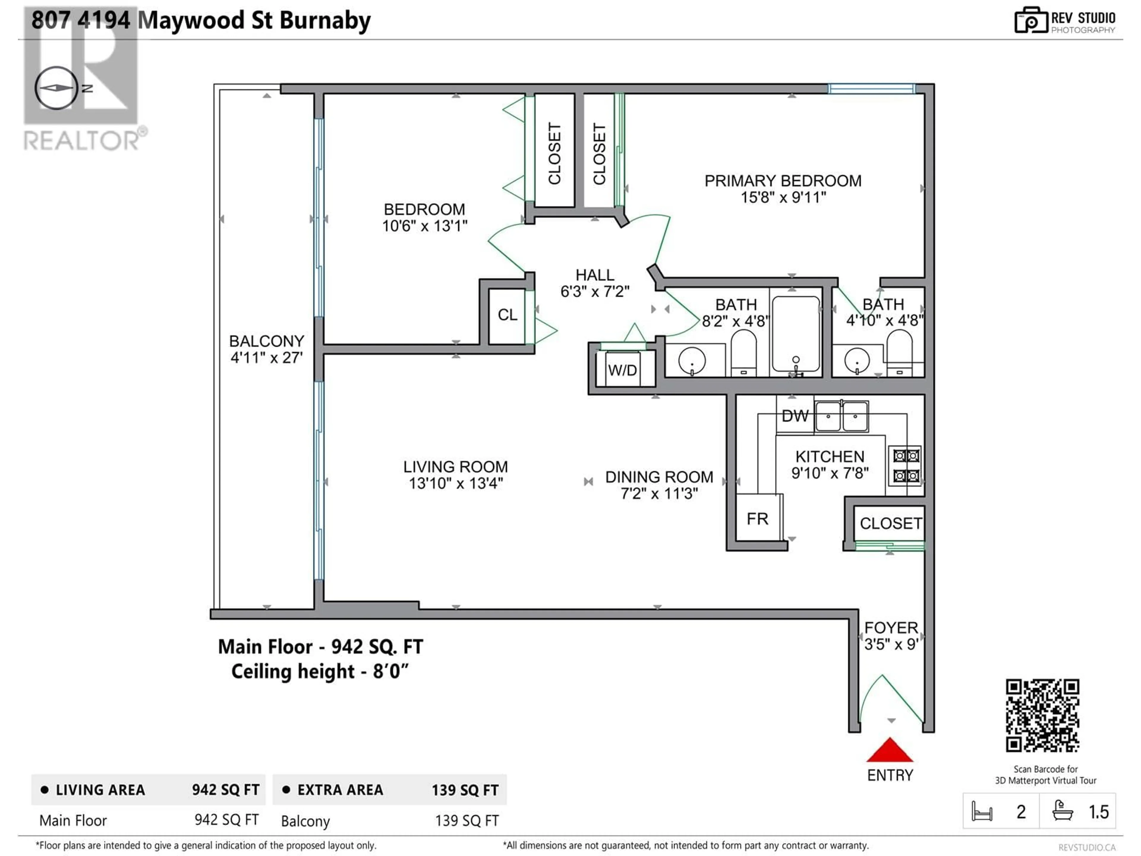 Floor plan for 807 - 4194 MAYWOOD STREET, Burnaby British Columbia V5H4E9