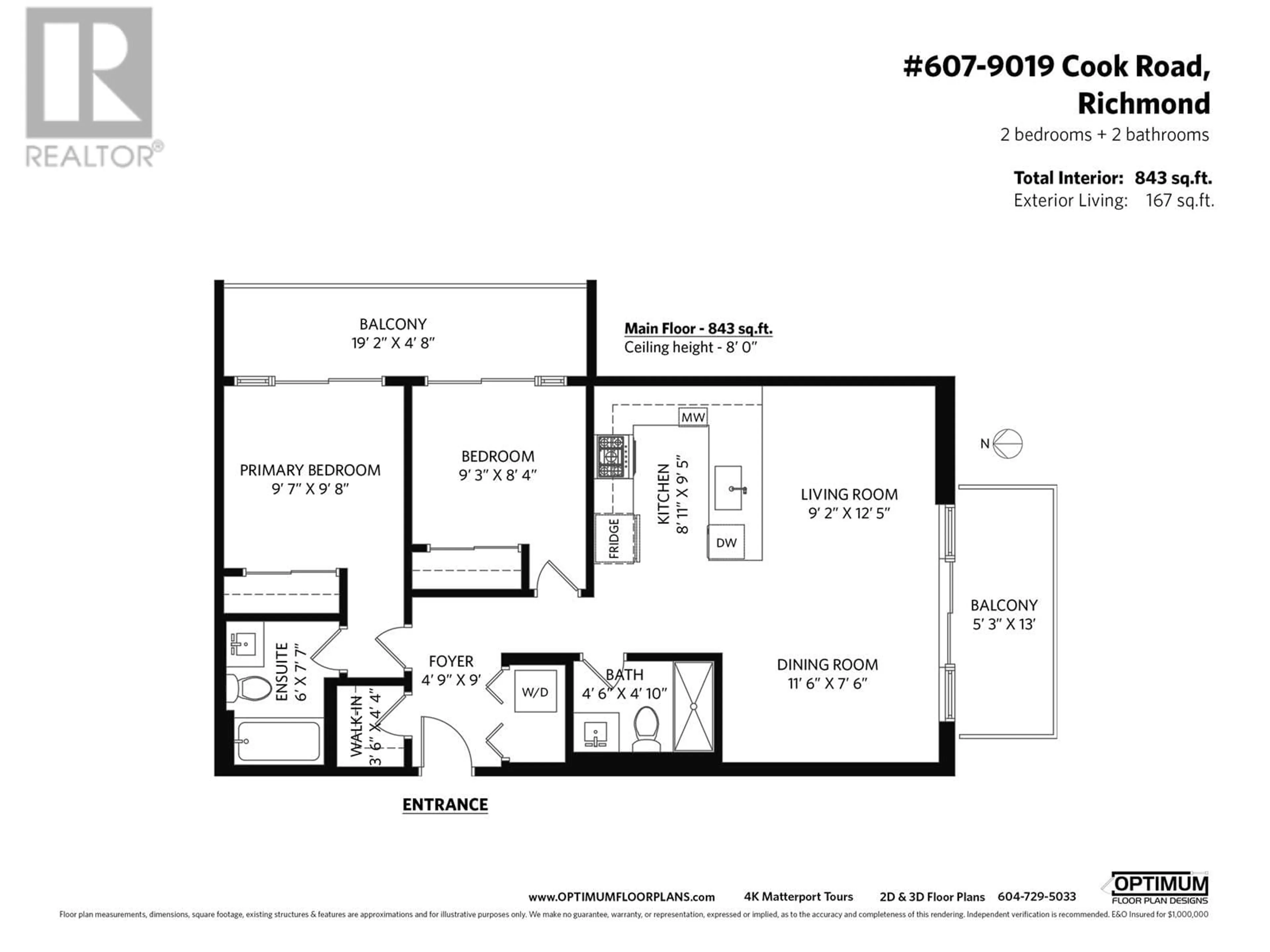 Floor plan for 607 - 9019 COOK ROAD, Richmond British Columbia V6Y0G6