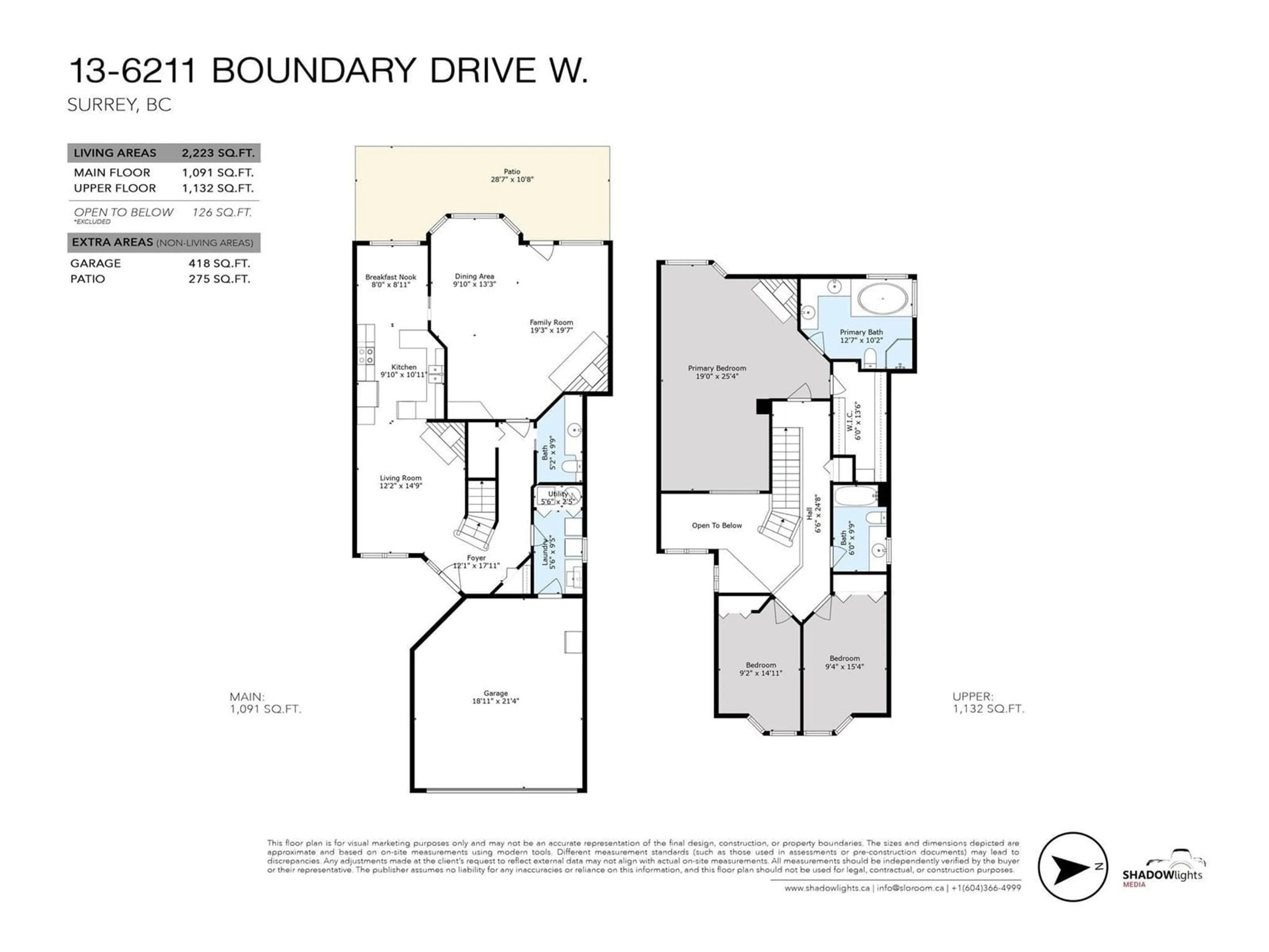 Floor plan for 13 - 6211 BOUNDARY WEST, Surrey British Columbia V3X3G7