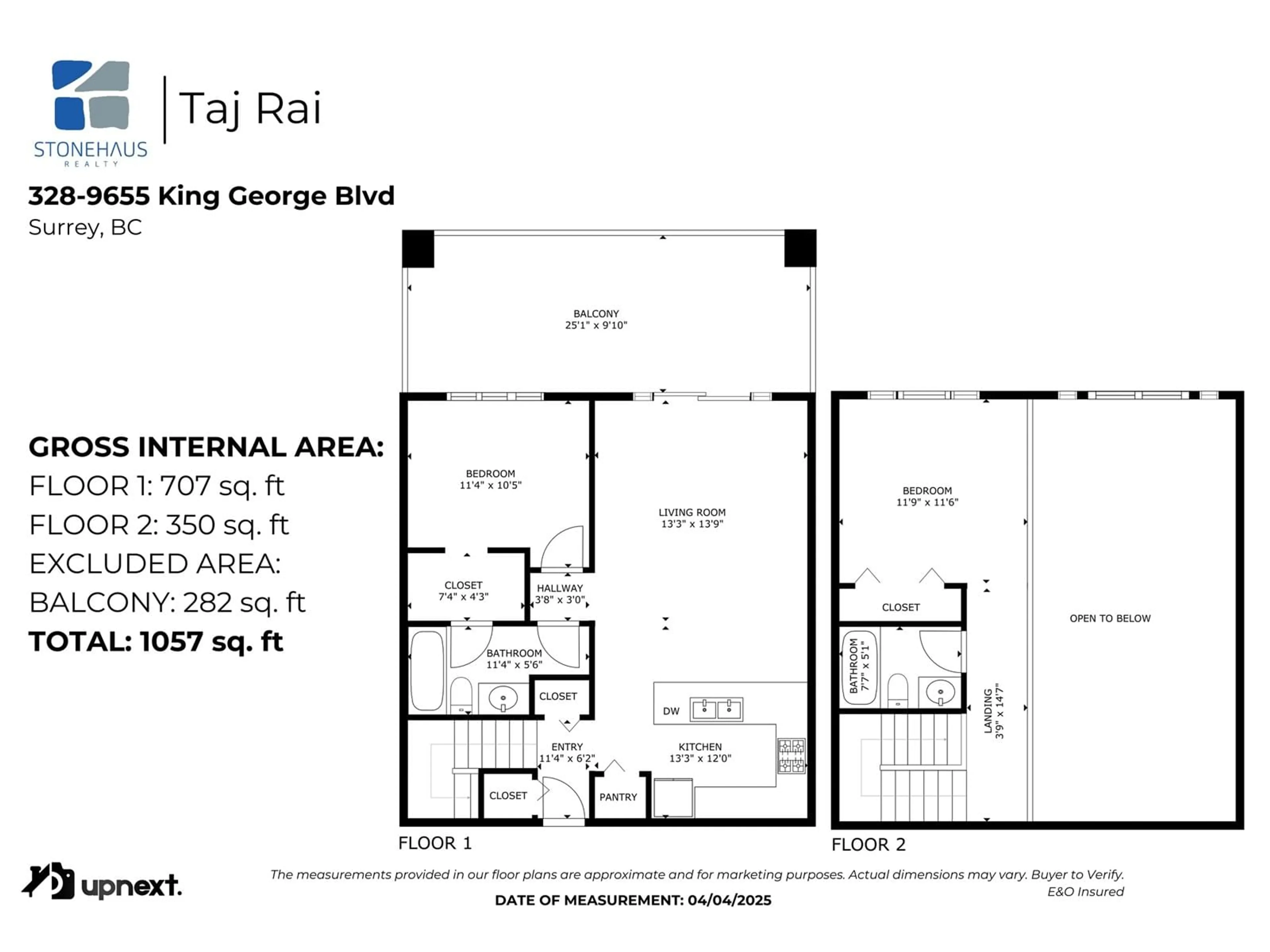 Floor plan for 328 - 9655 KING GEORGE, Surrey British Columbia V3T0C7