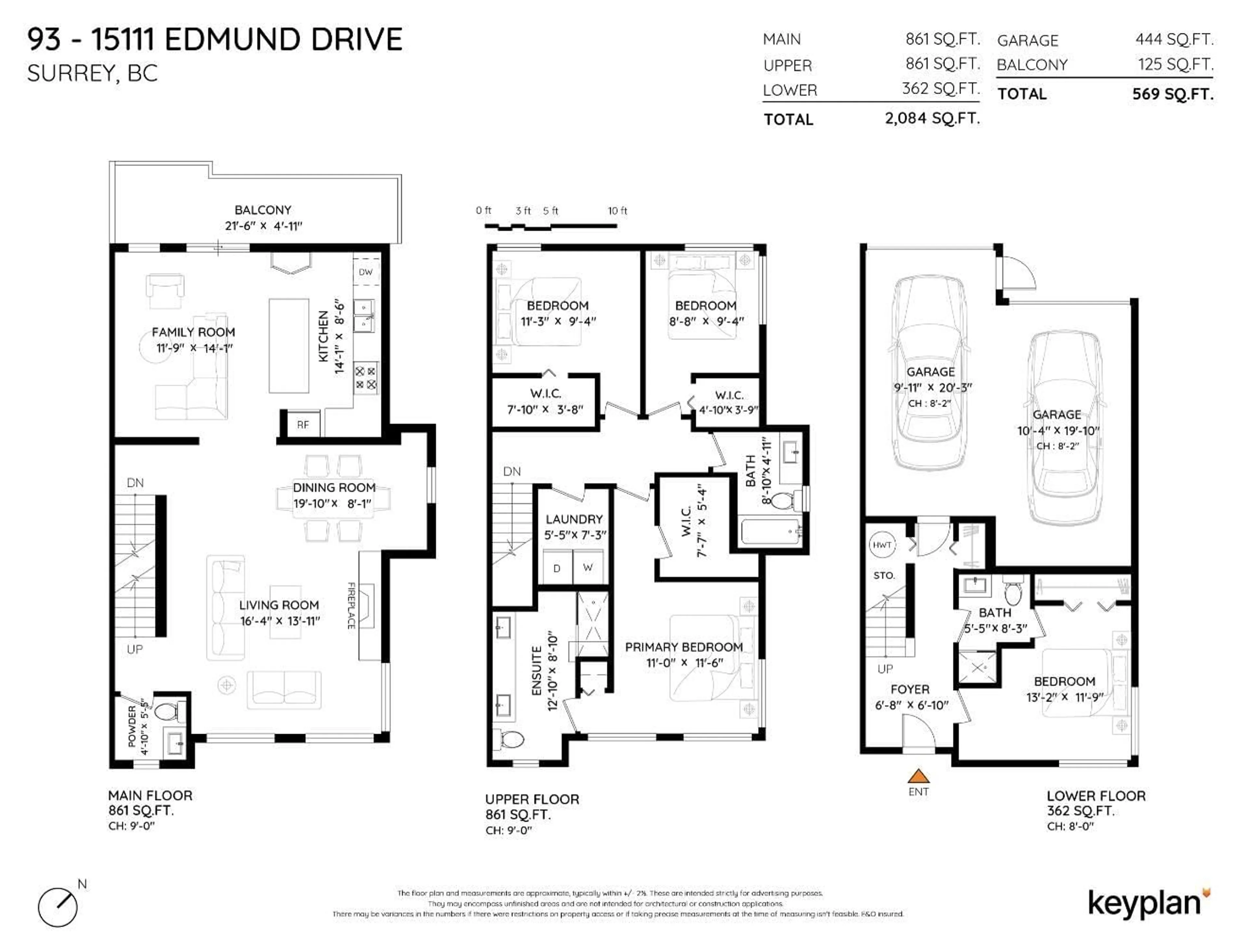 Floor plan for 93 - 15111 EDMUND, Surrey British Columbia V3S0A5