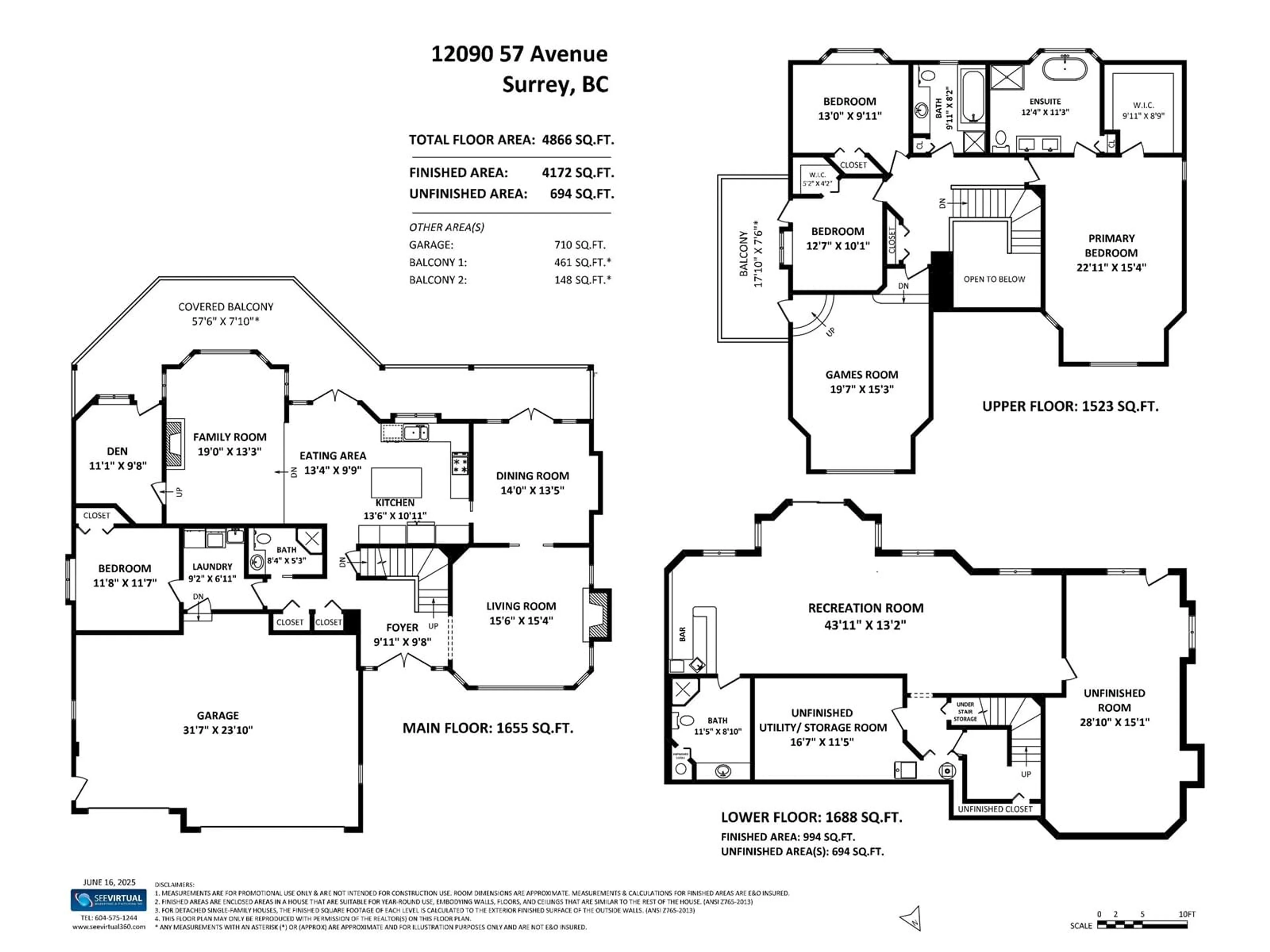 Floor plan for 12090 57, Surrey British Columbia V3X2S4