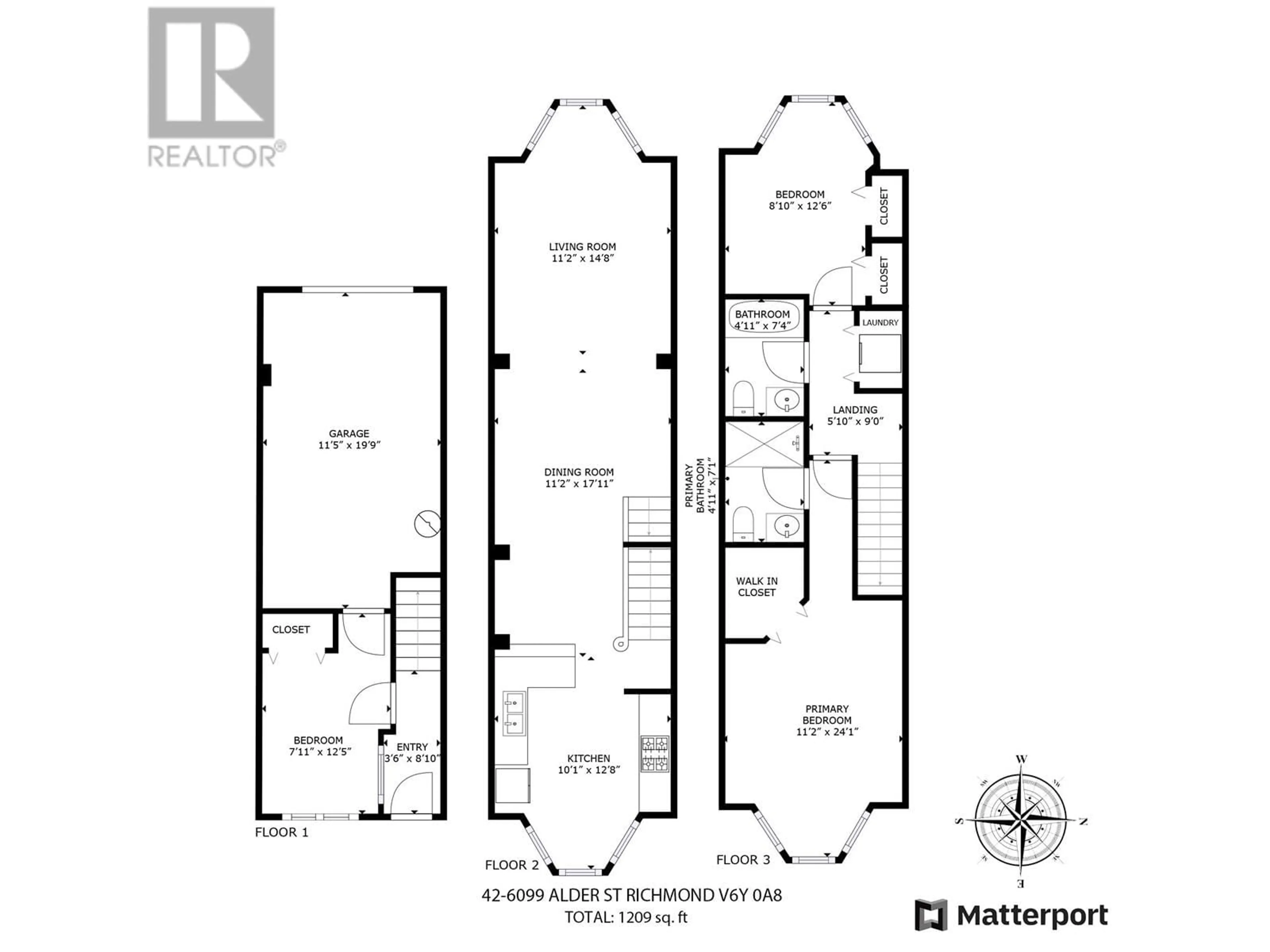 Floor plan for 42 - 6099 ALDER STREET, Richmond British Columbia V6Y0A8