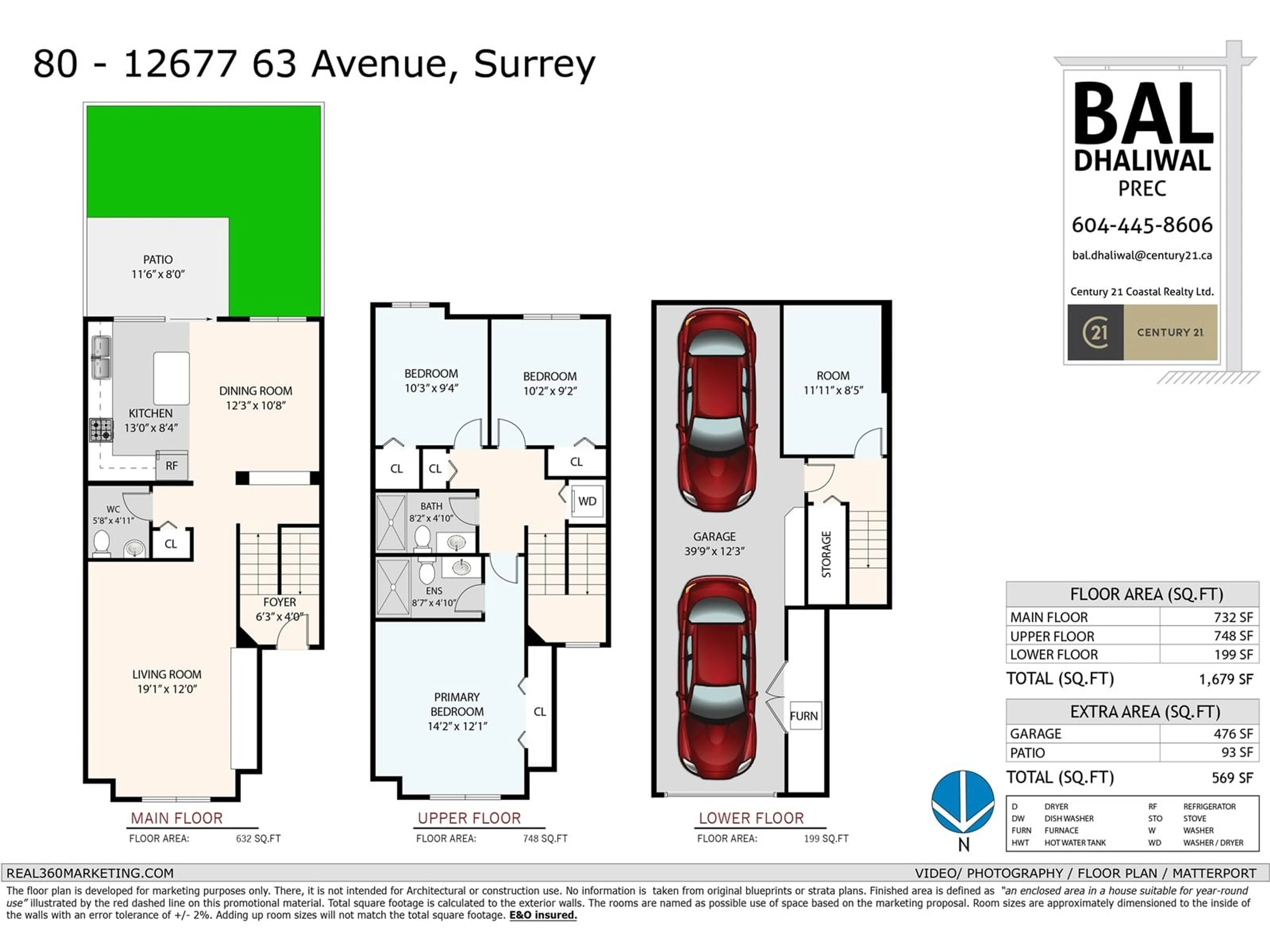 Floor plan for 80 - 12677 63, Surrey British Columbia V3X3T3