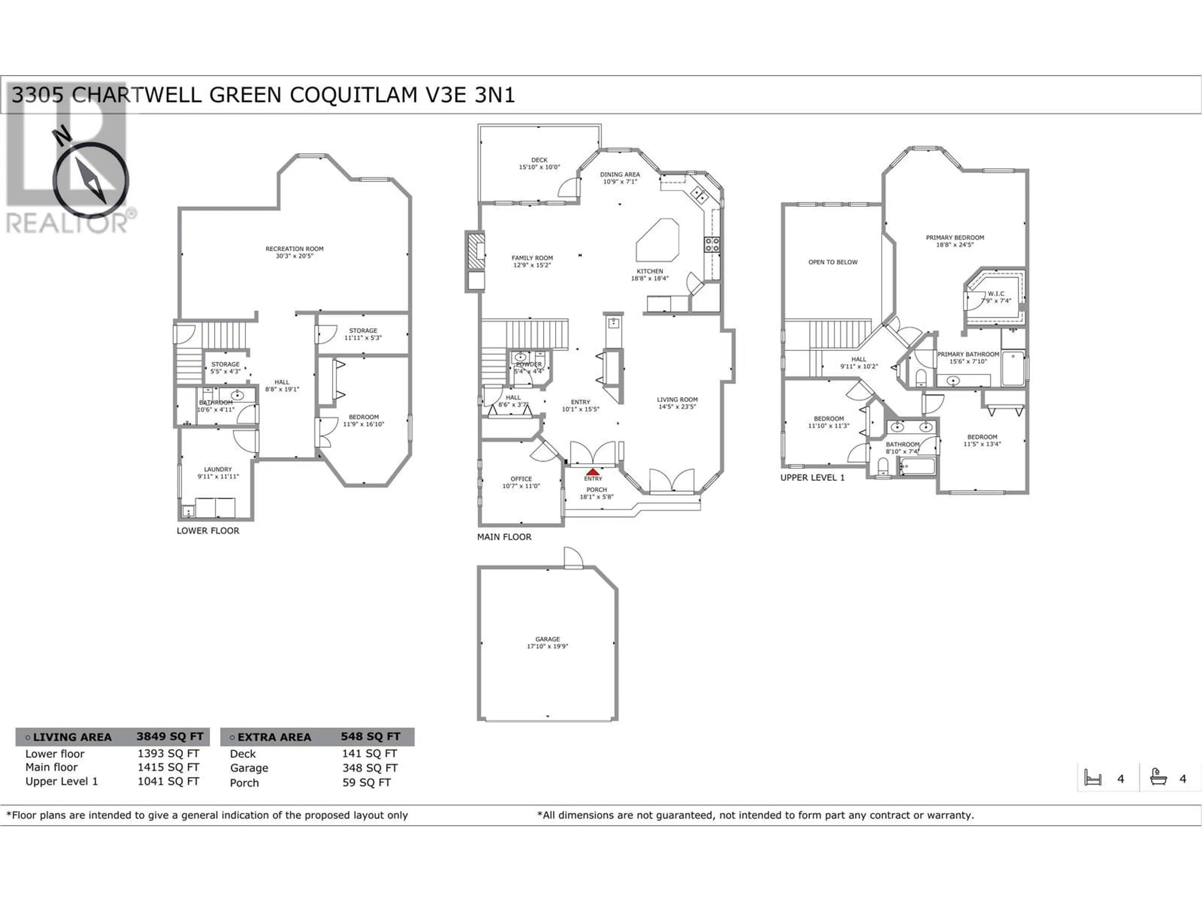 Floor plan for 3305 CHARTWELL GRN, Coquitlam British Columbia V3E3N1