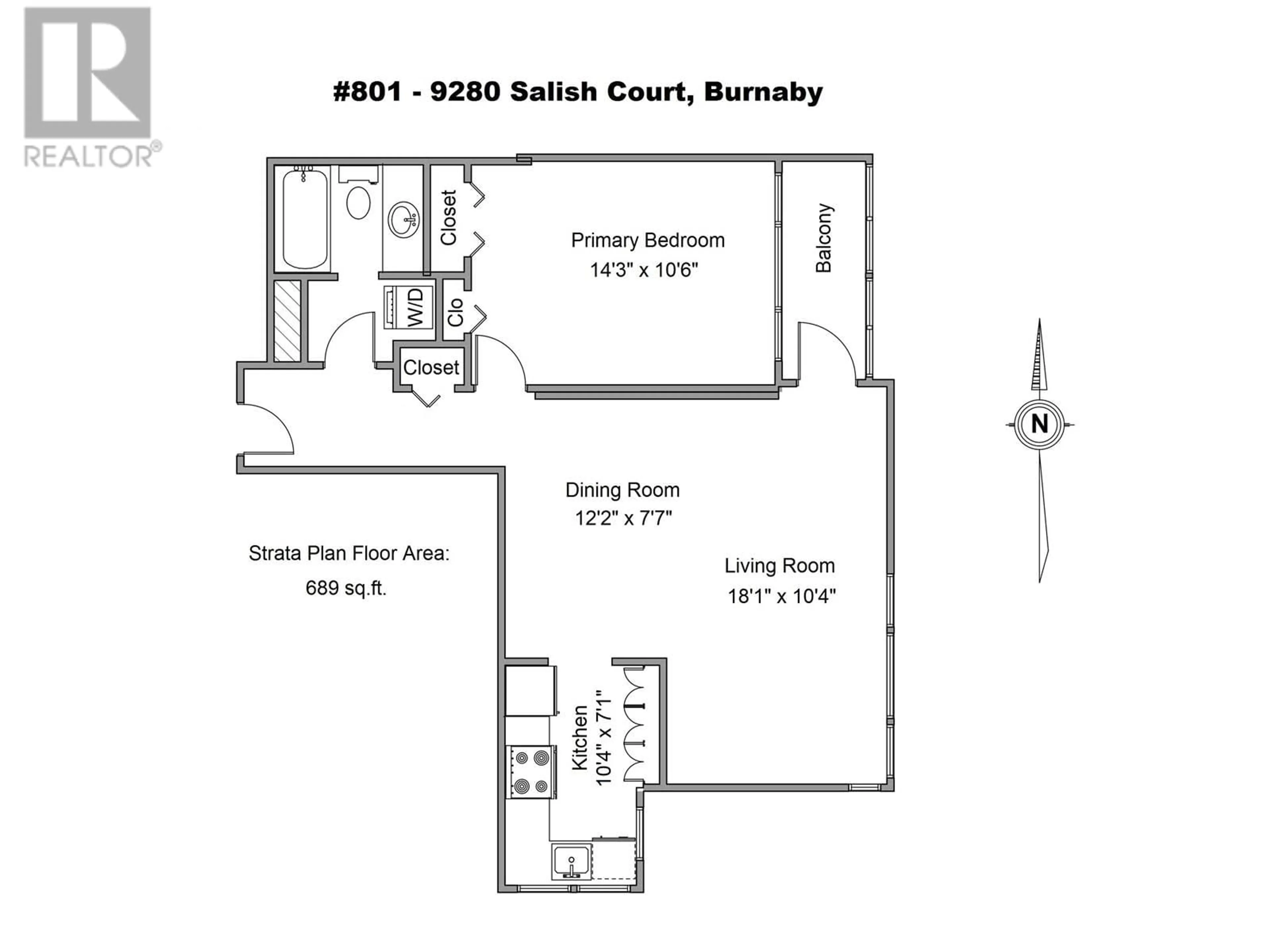 Floor plan for 801 - 9280 SALISH COURT, Burnaby British Columbia V3J7J8